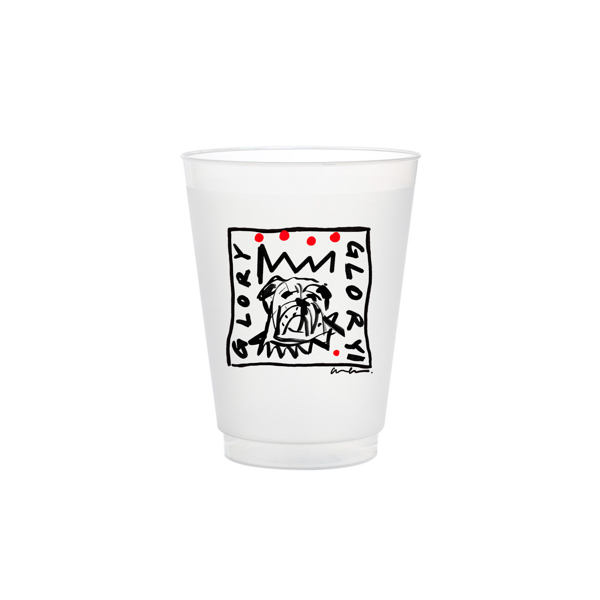 Red x Black Bulldog Frosted Cups
