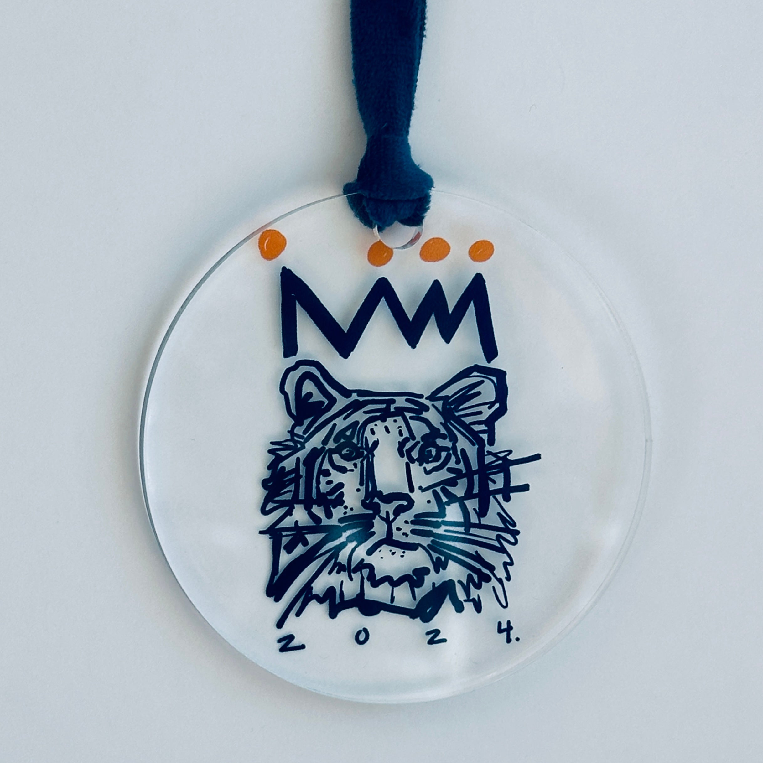Limited Edition Navy and Orange Acrylic Ornament