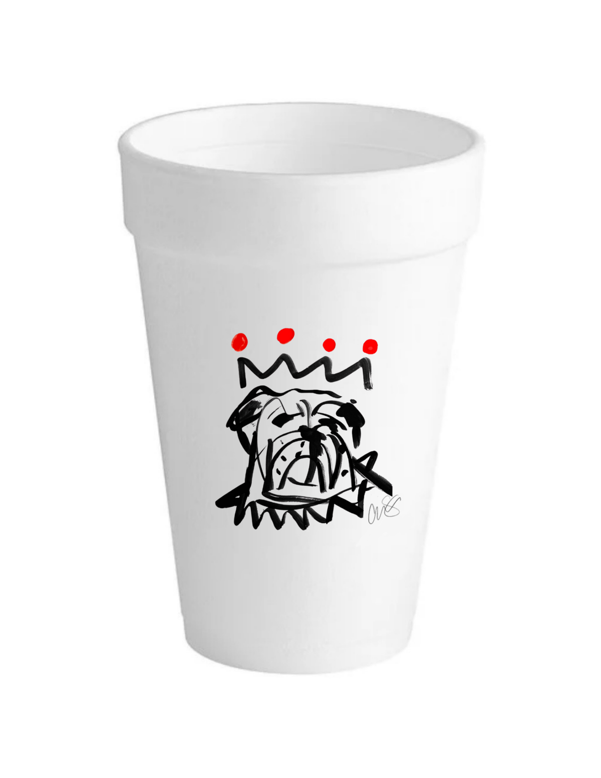 Red x Black Bulldog Styrofoam Cups