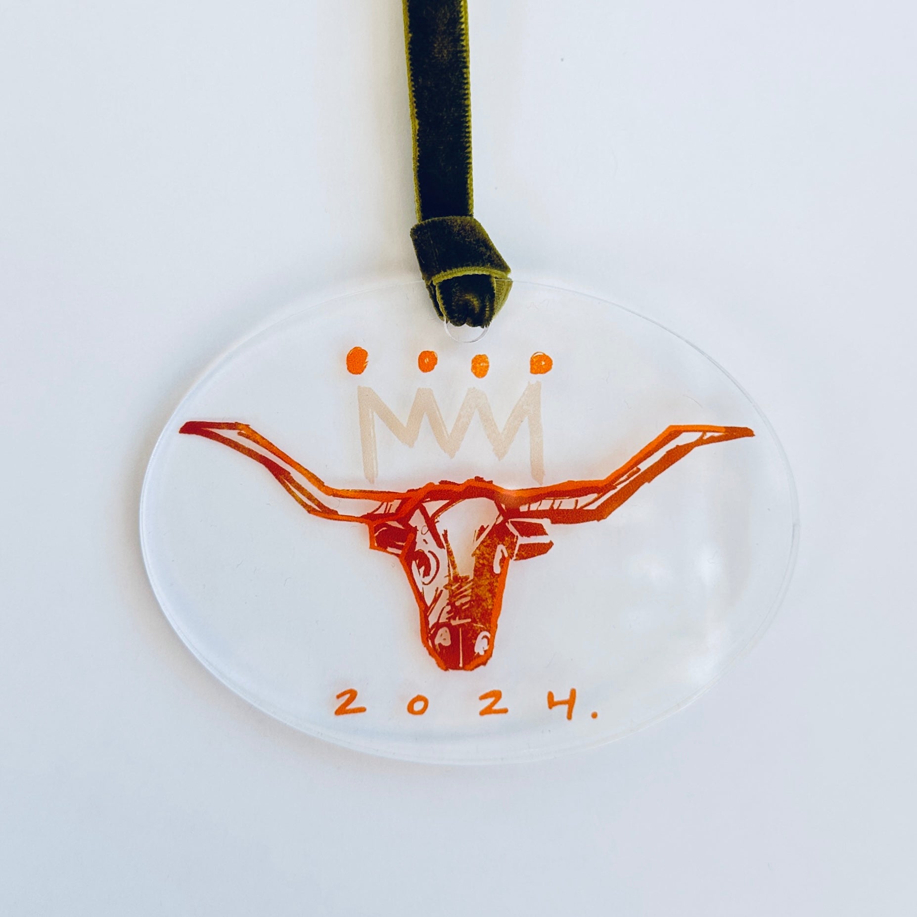 Limited Edition Burnt Orange and White Ornament