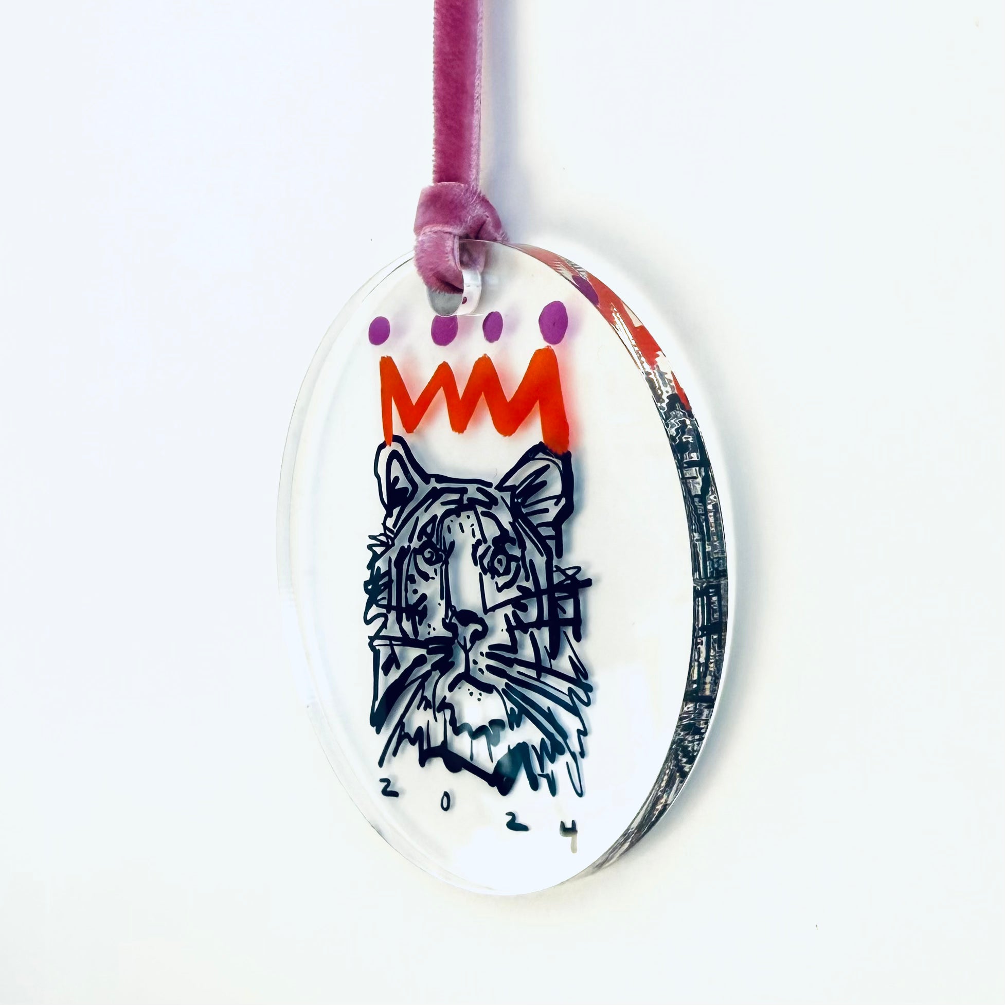 Limited Edition Orange and Purple Acrylic Ornament