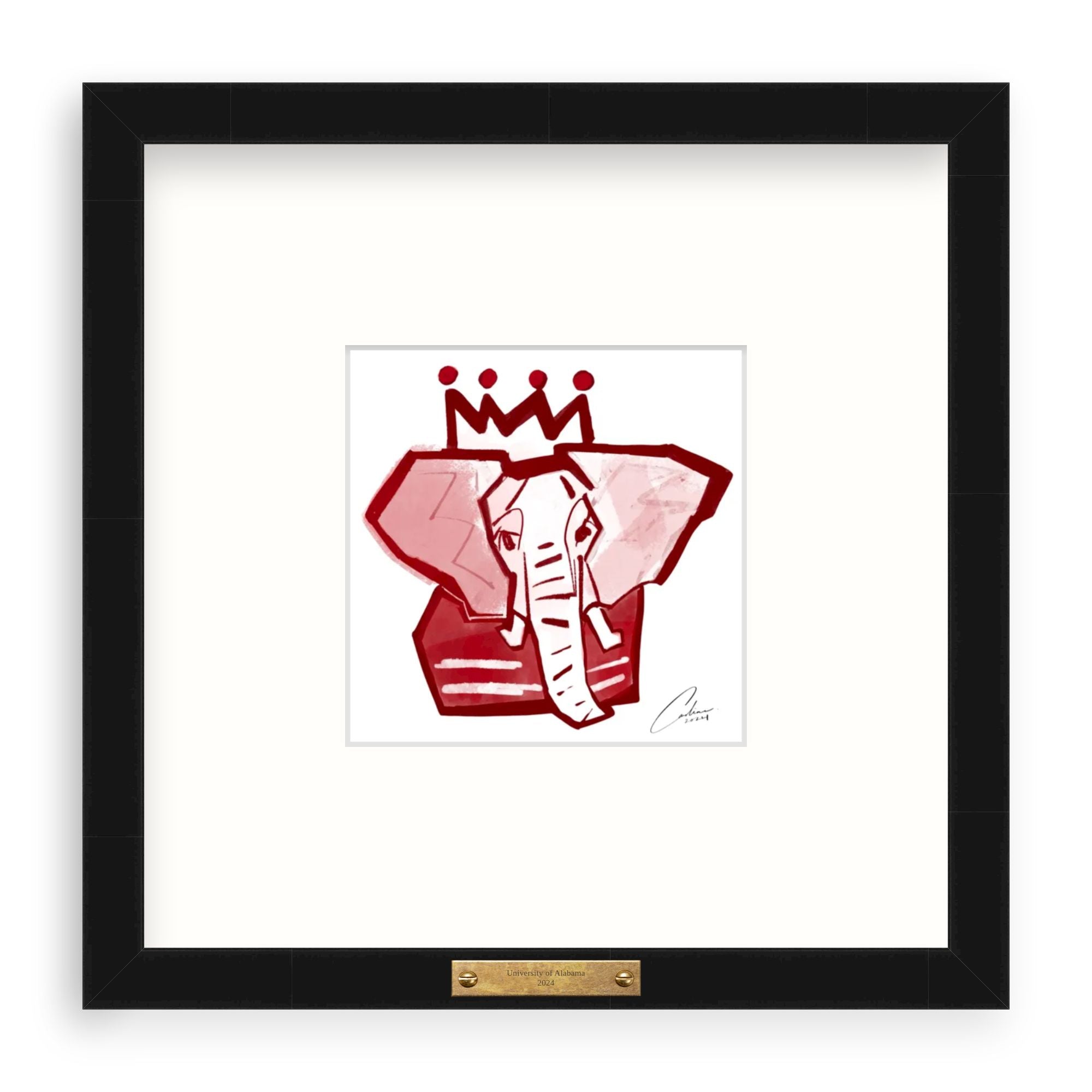 Crimson x White Elephant Fine Art Print