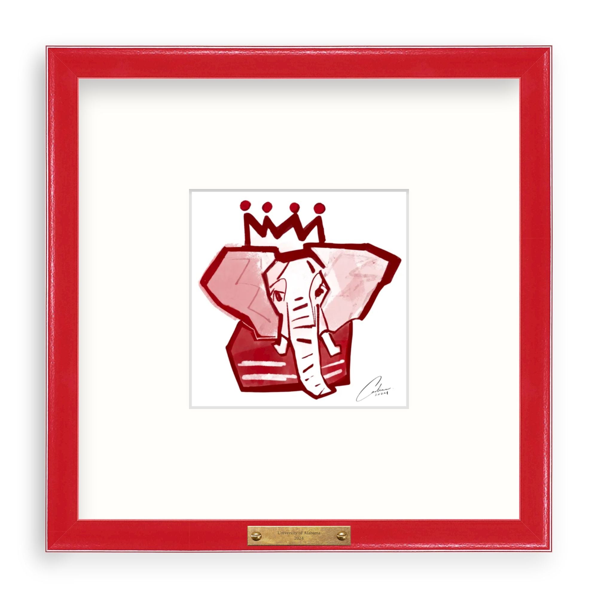 Crimson x White Elephant Fine Art Print