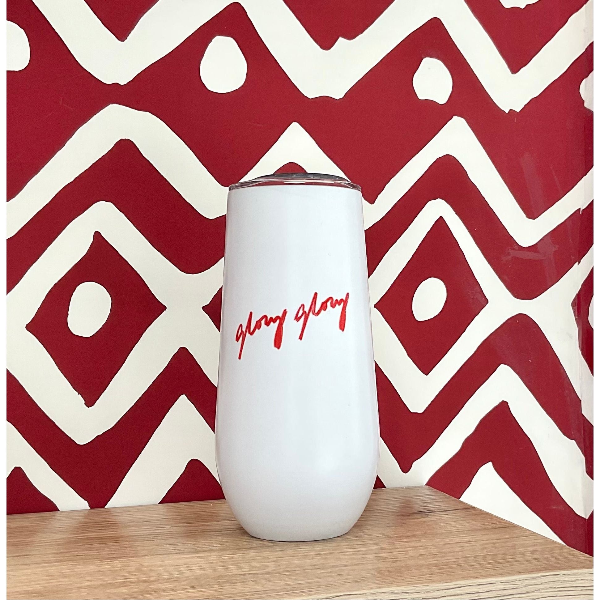 Red x Black 12 oz. Glory Glory Champagne Tumbler