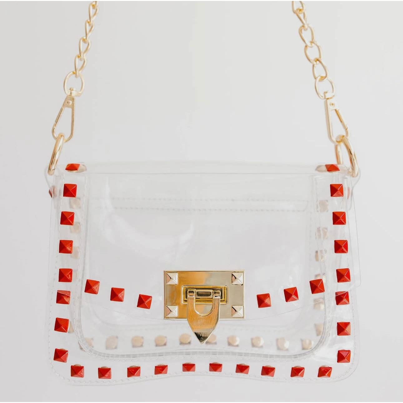 Jackie Clear Chain Purse - White