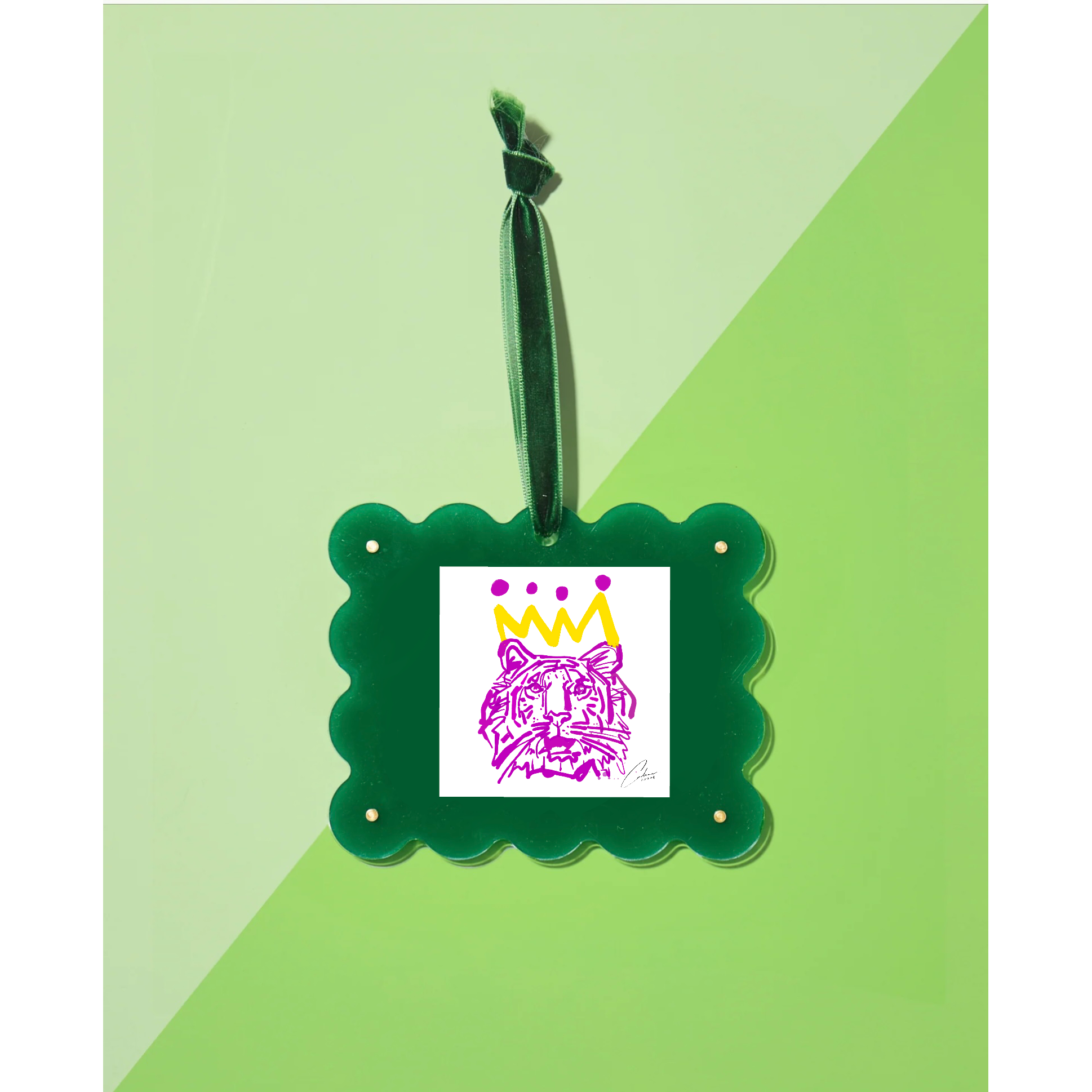 Green Frame Ornament