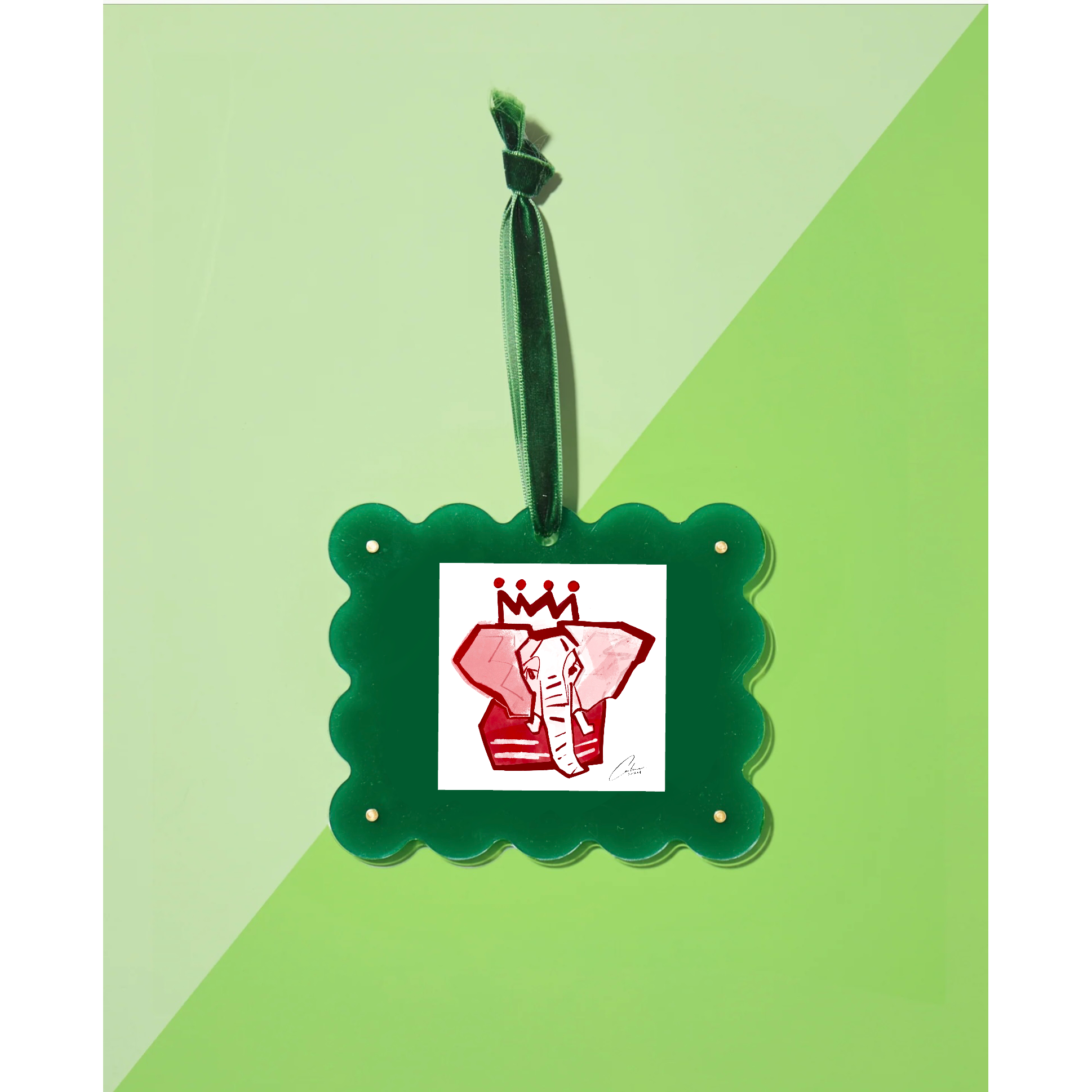 Green Frame Ornament