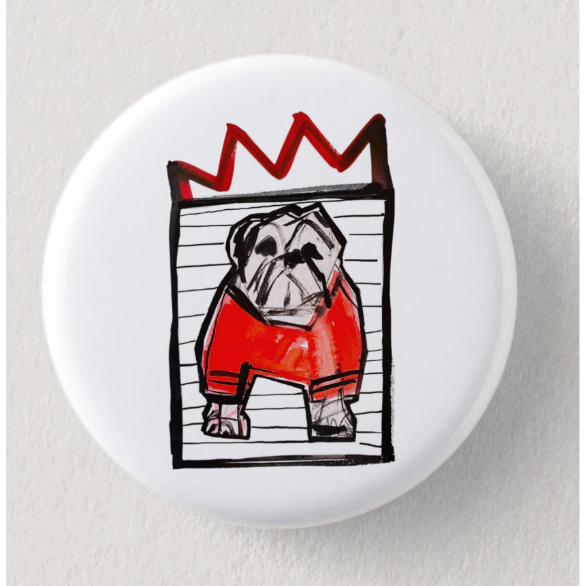 Stripe Bulldog 2.25” Button