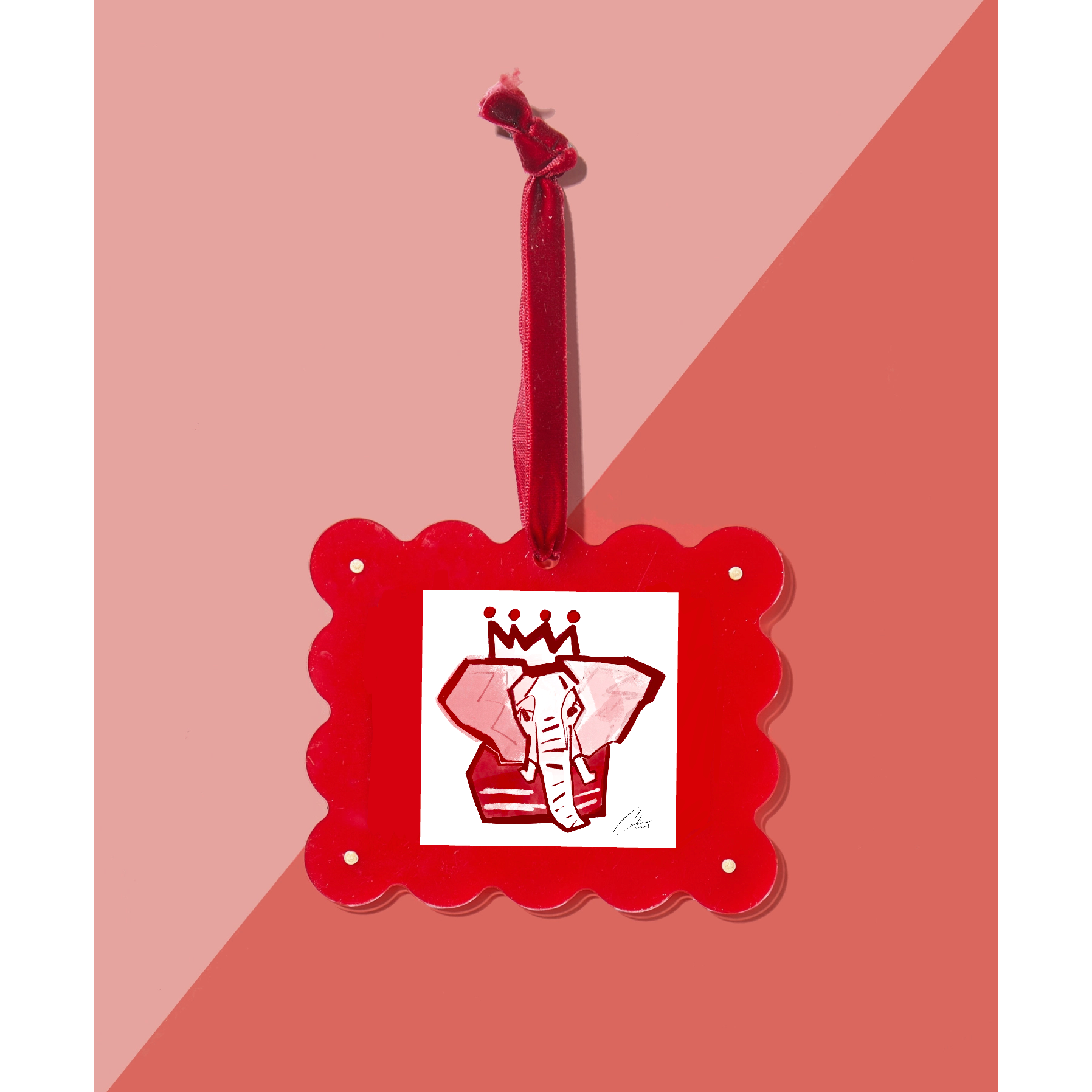 Red Frame Ornament