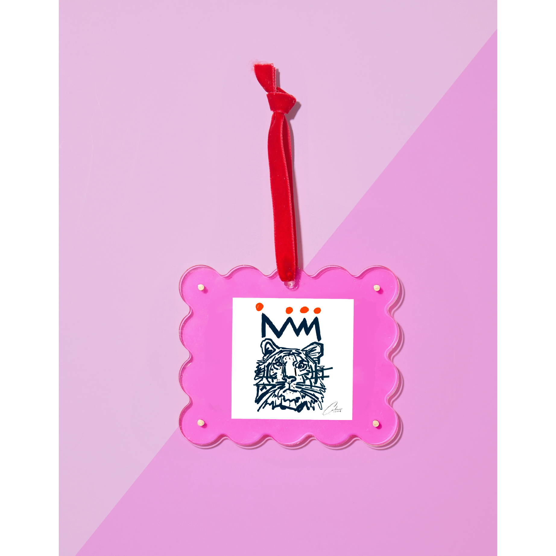 Hot Pink Frame Ornament