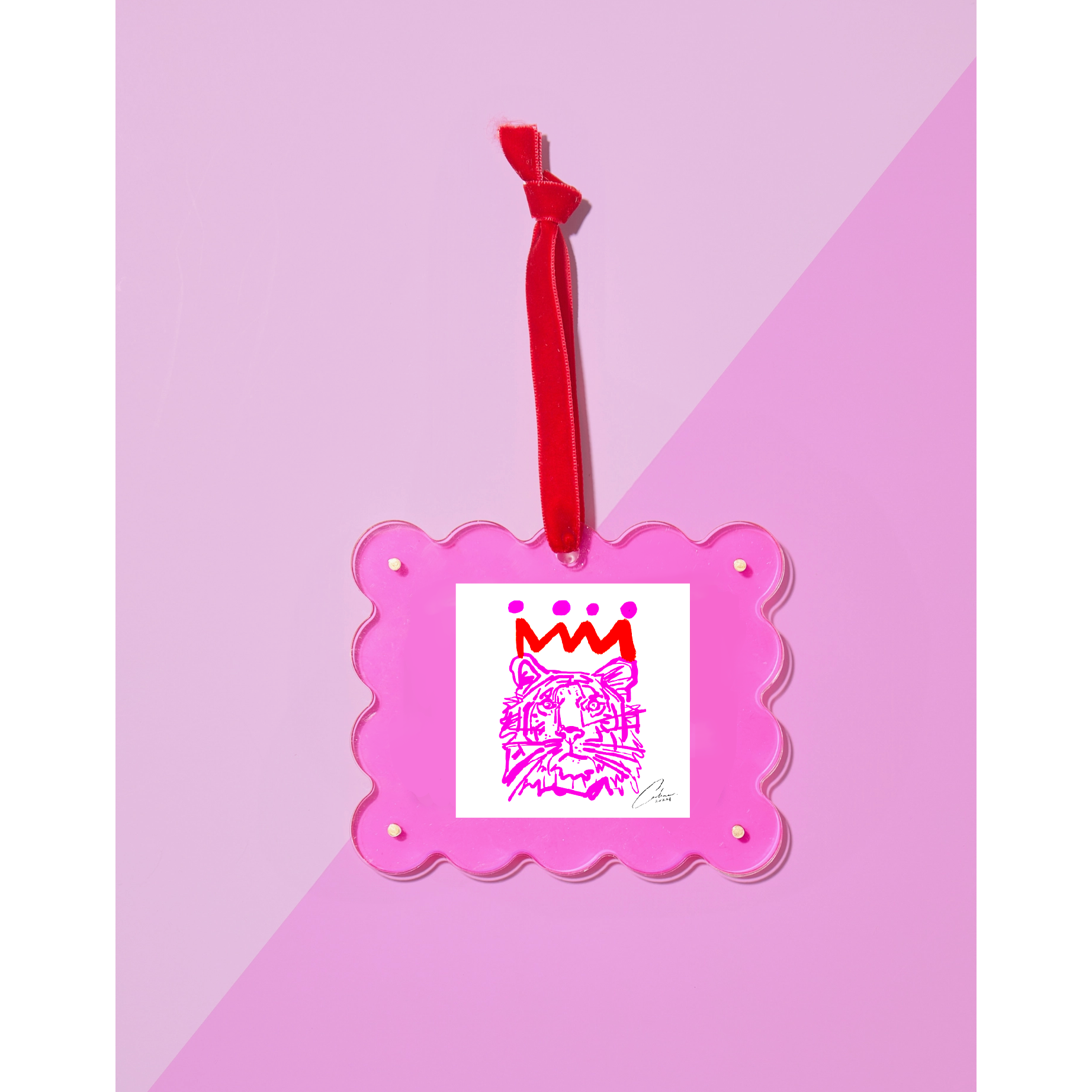 Hot Pink Frame Ornament