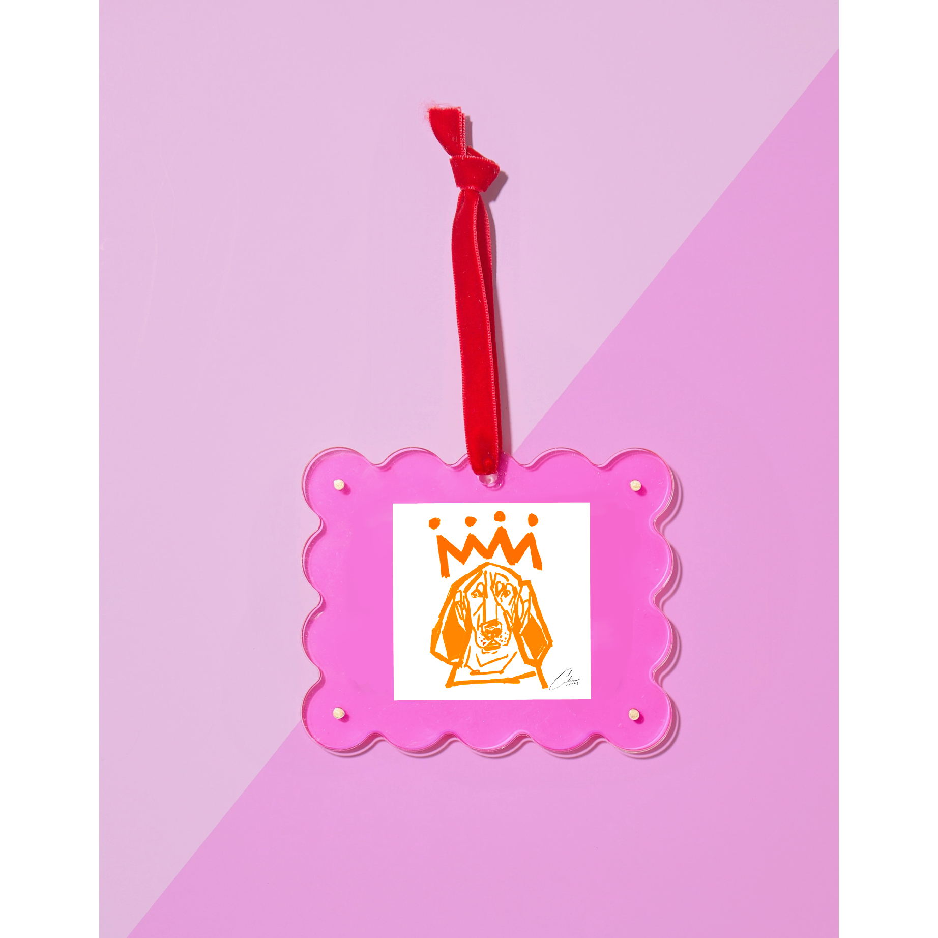 Hot Pink Frame Ornament