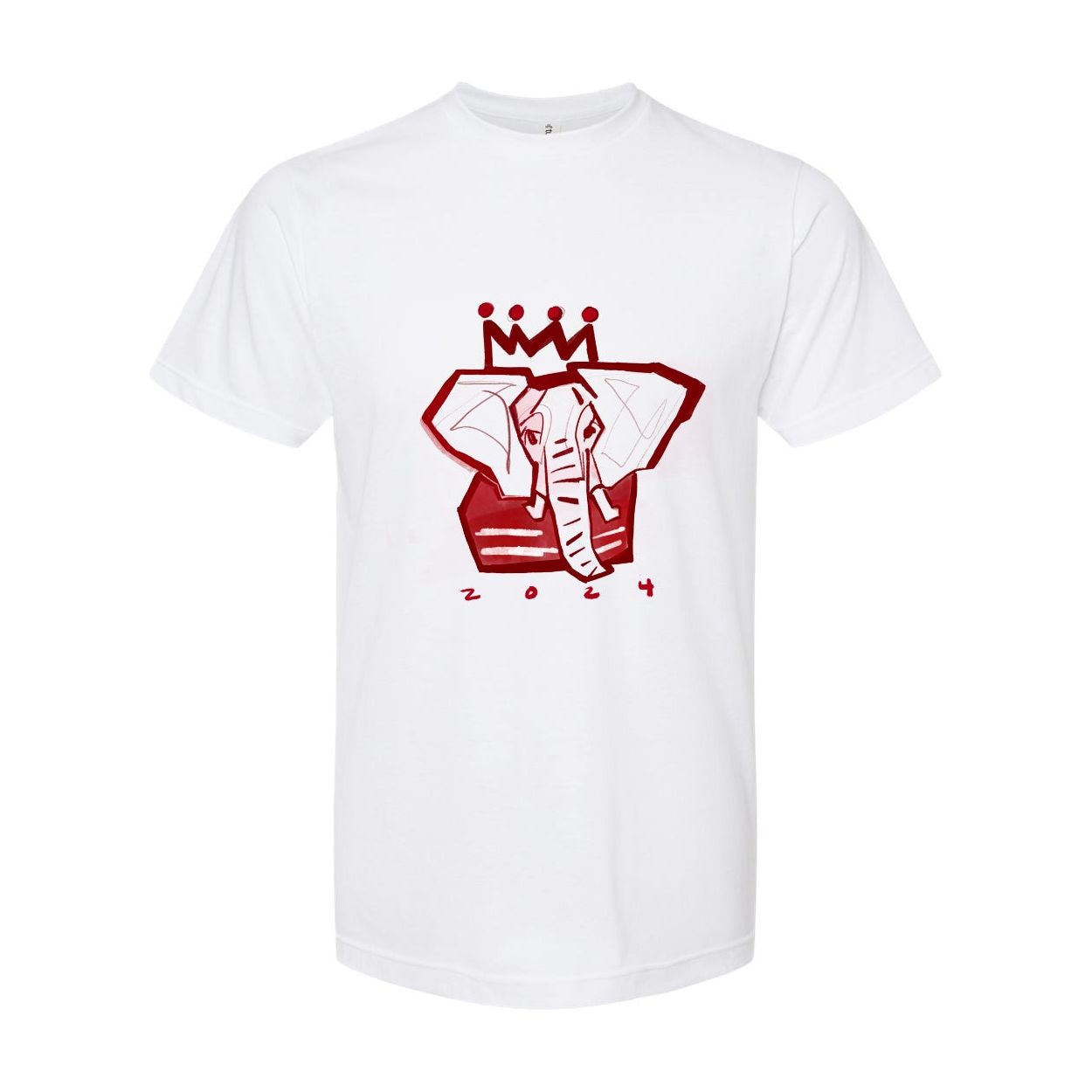 Crimson x White Elephant Adult T-Shirt