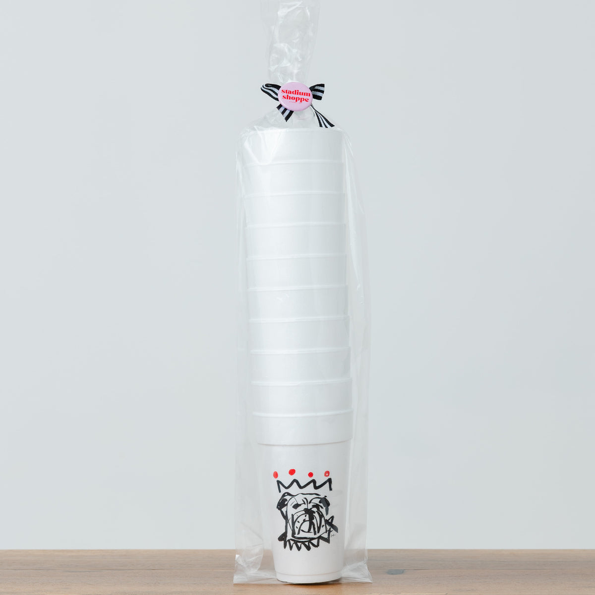 Red x Black Bulldog Styrofoam Cups