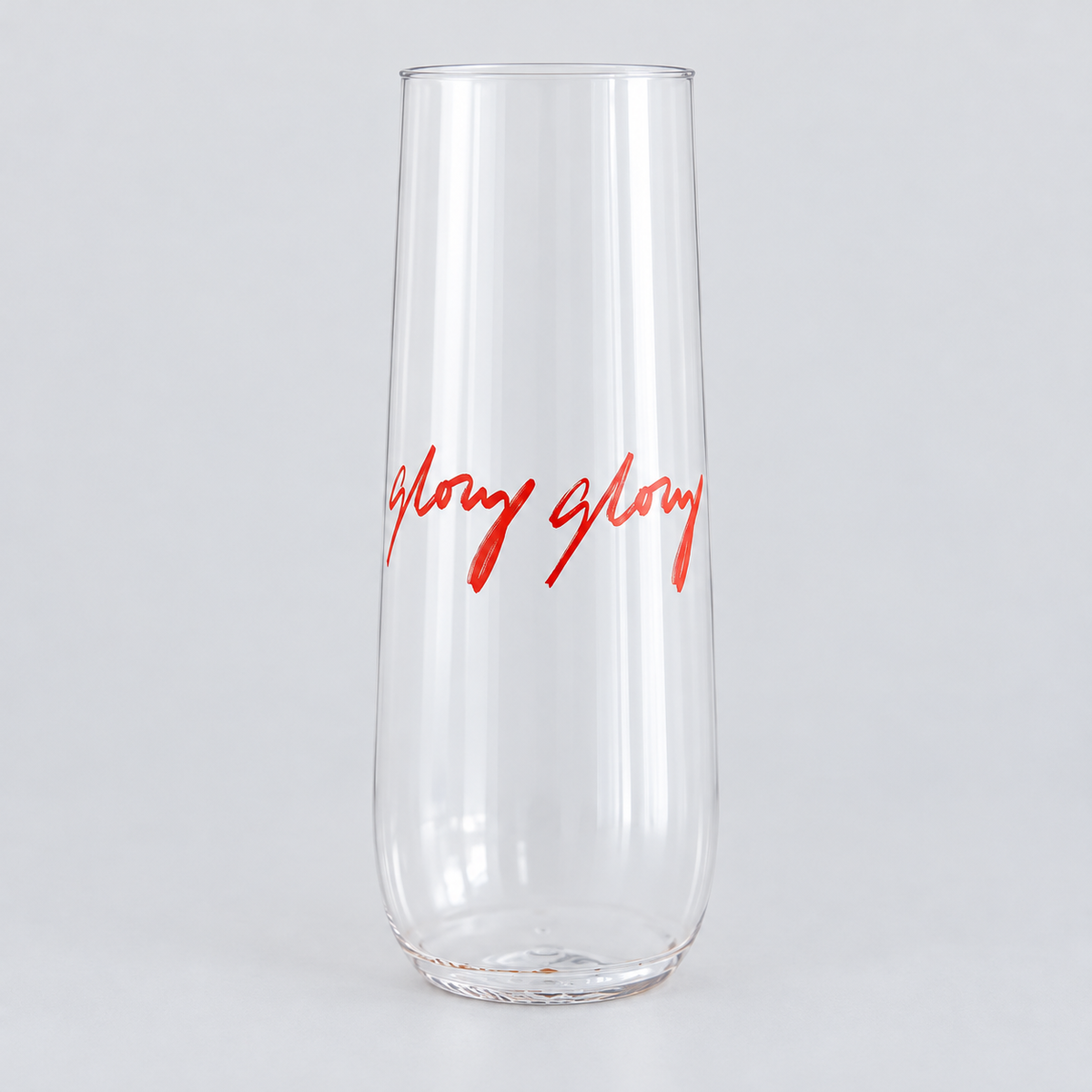Glory Glory Champagne Flutes with soft studio lighting