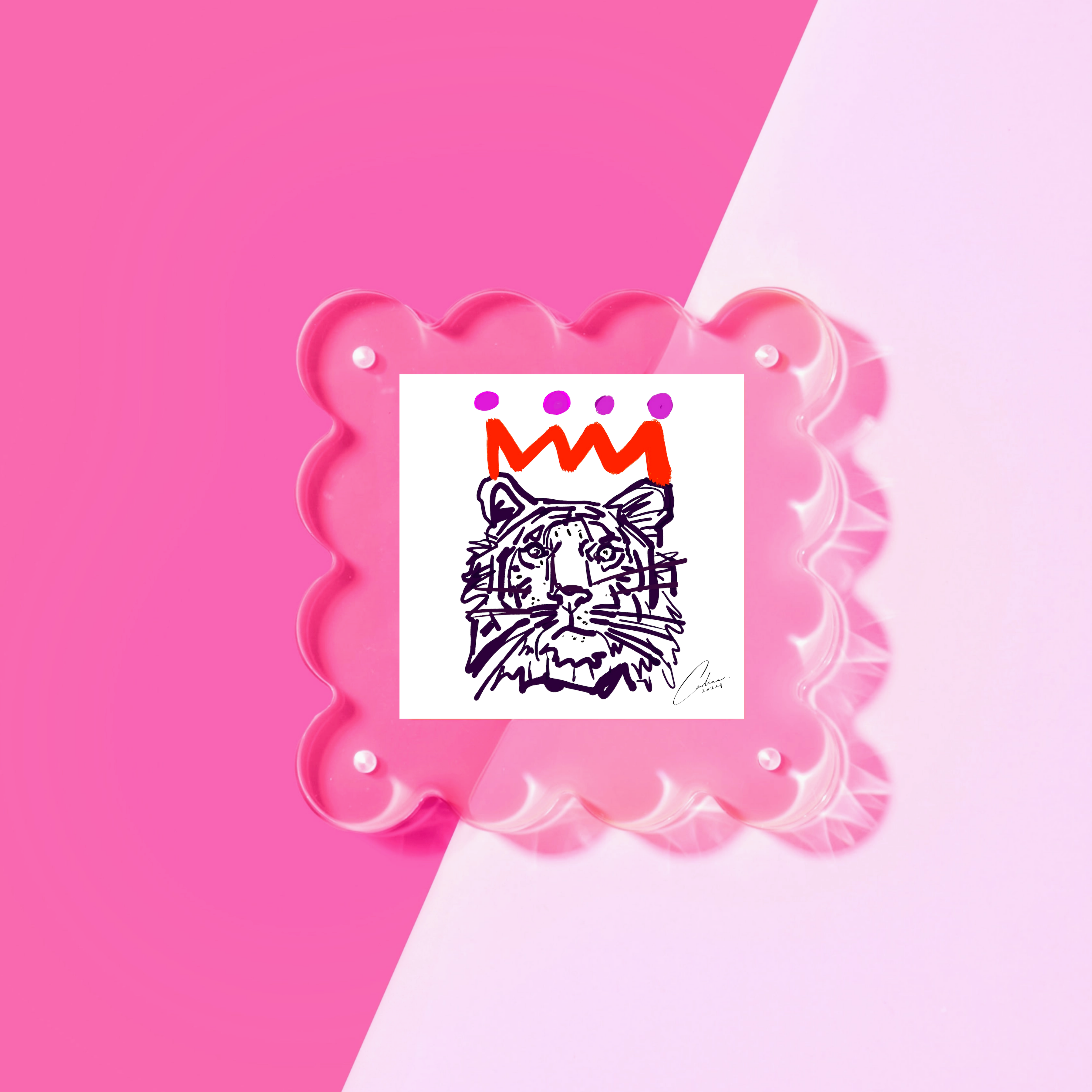 Neon Pink Mini Acrylic Picture Frame