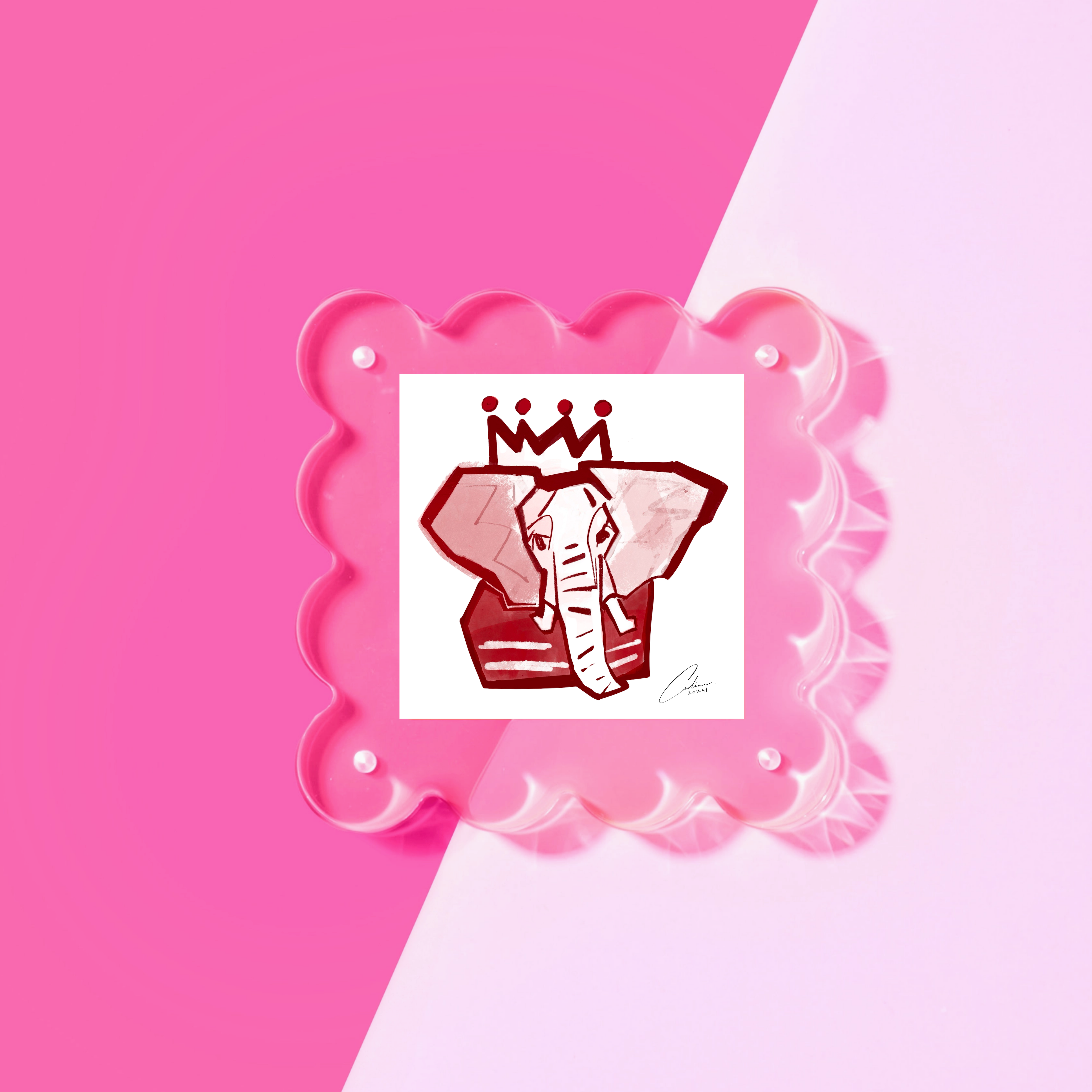 Neon Pink Mini Acrylic Picture Frame