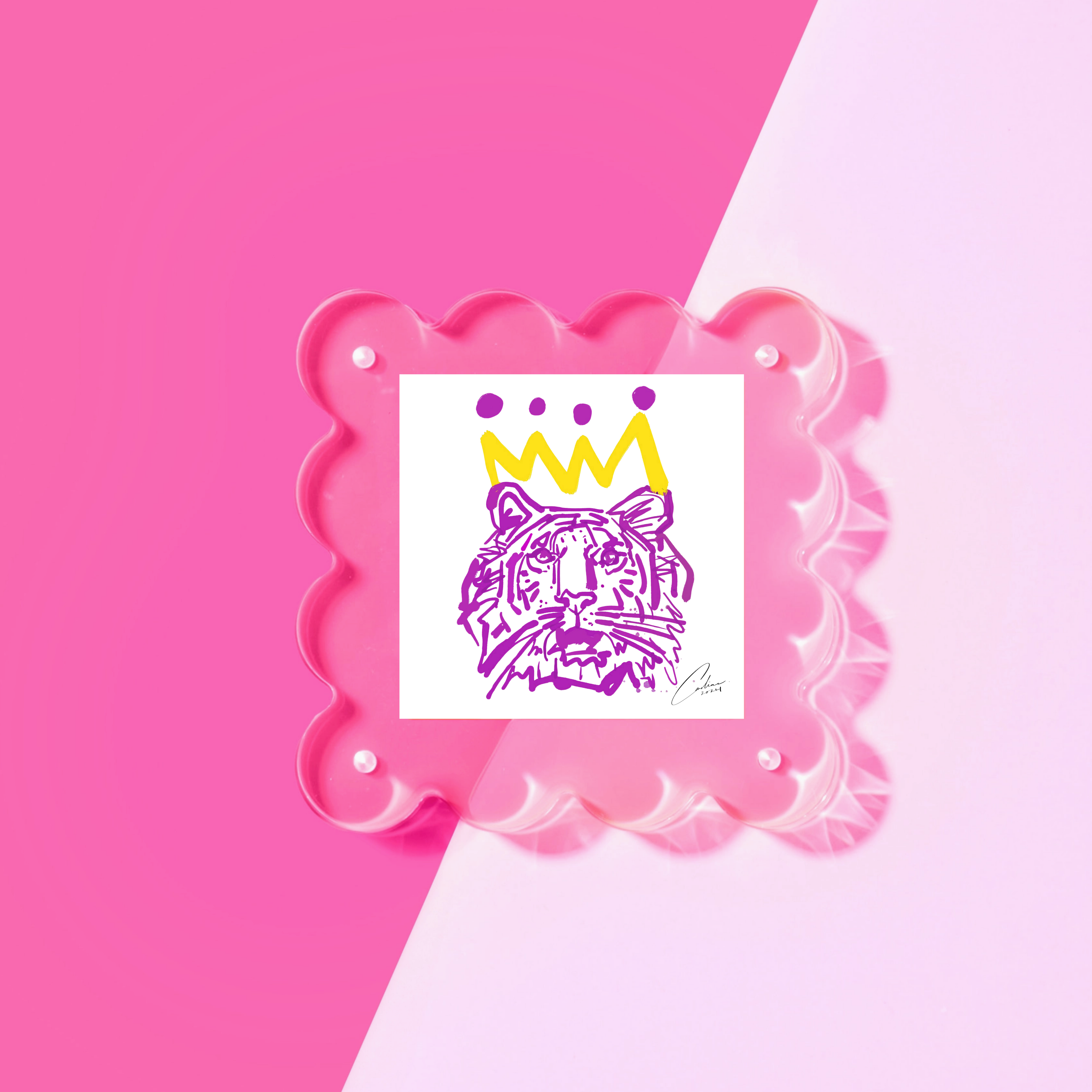 Neon Pink Mini Acrylic Picture Frame