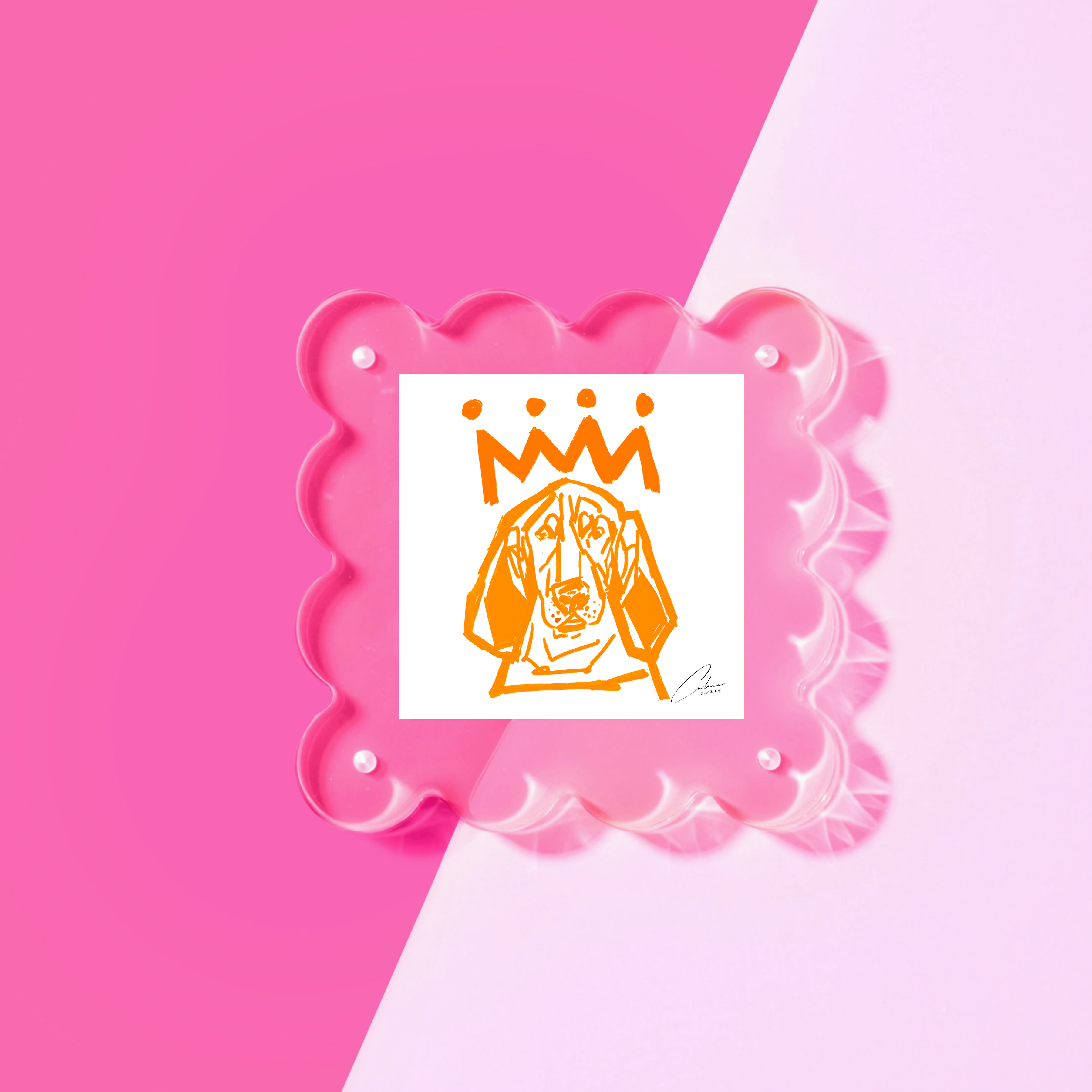 Neon Pink Mini Acrylic Picture Frame