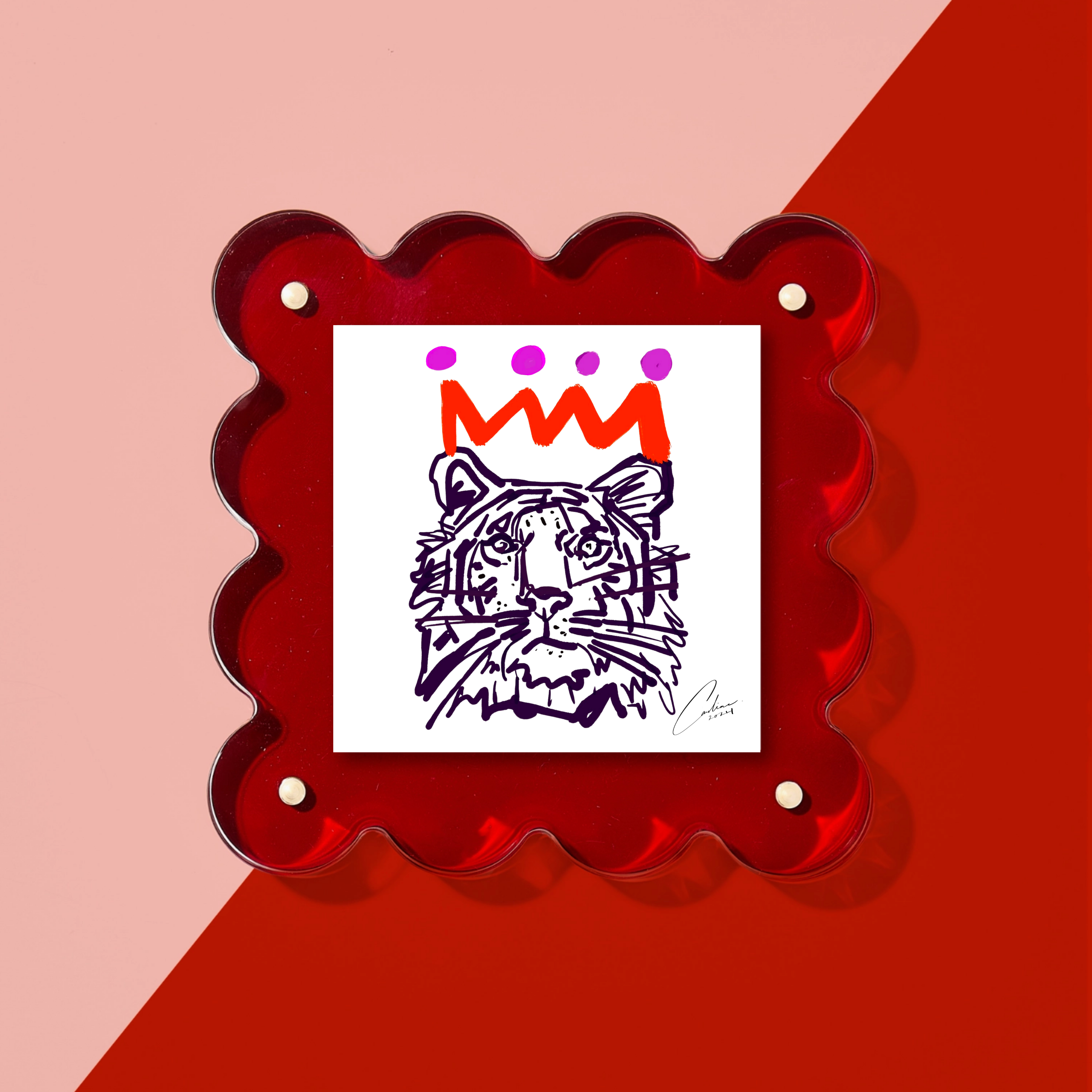 Mini Red Acrylic Picture Frame