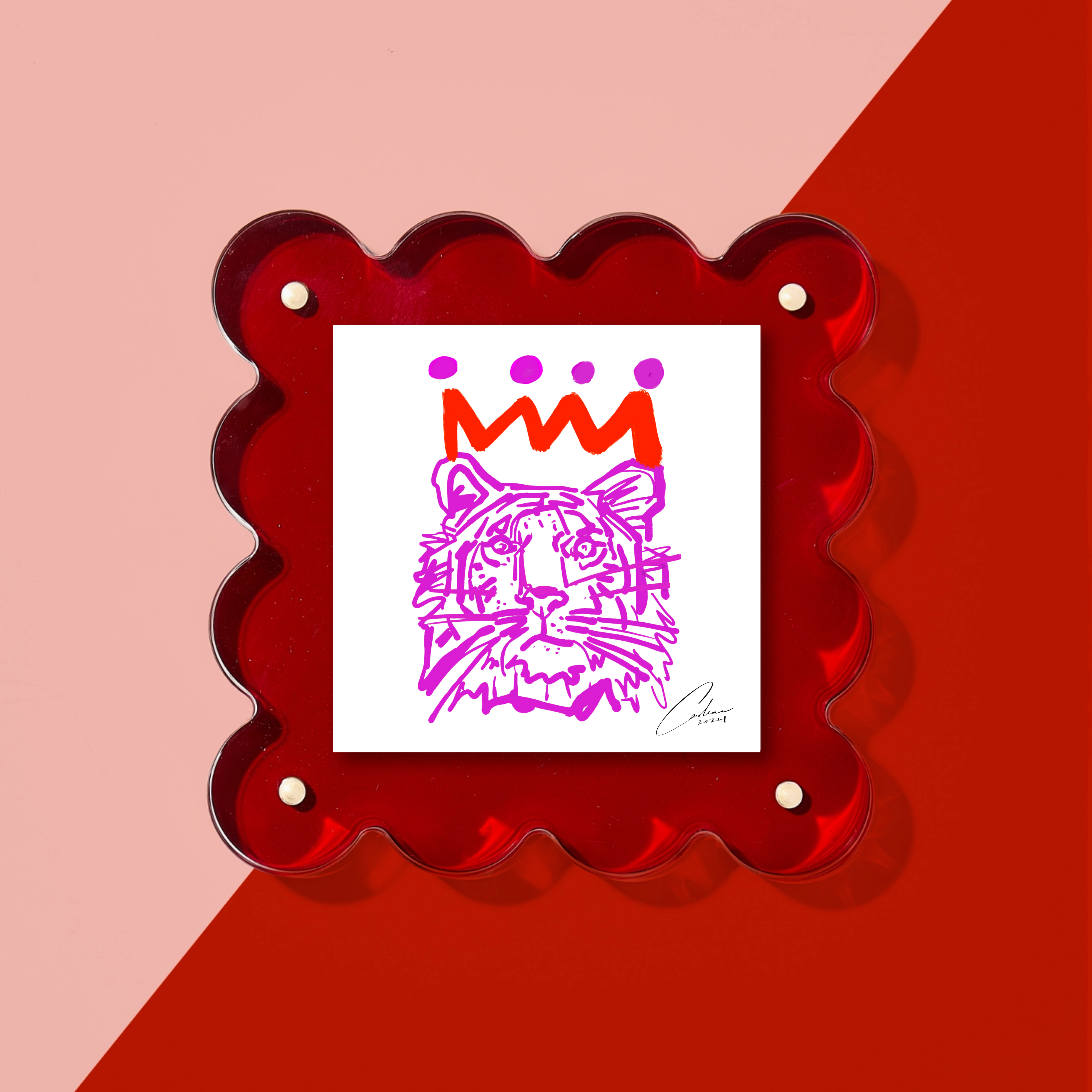 Mini Red Acrylic Picture Frame