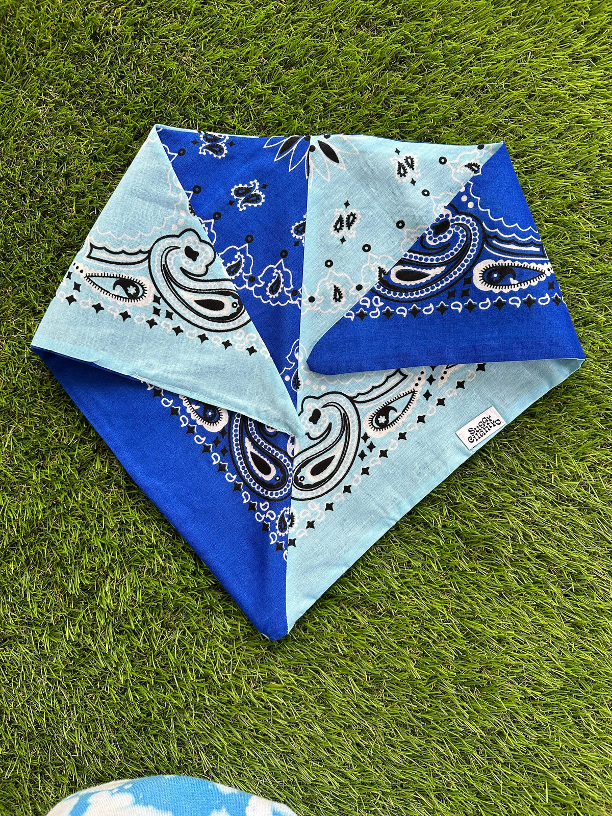 Handmade Custom Colorblocked Gameday Bandana: Red / White