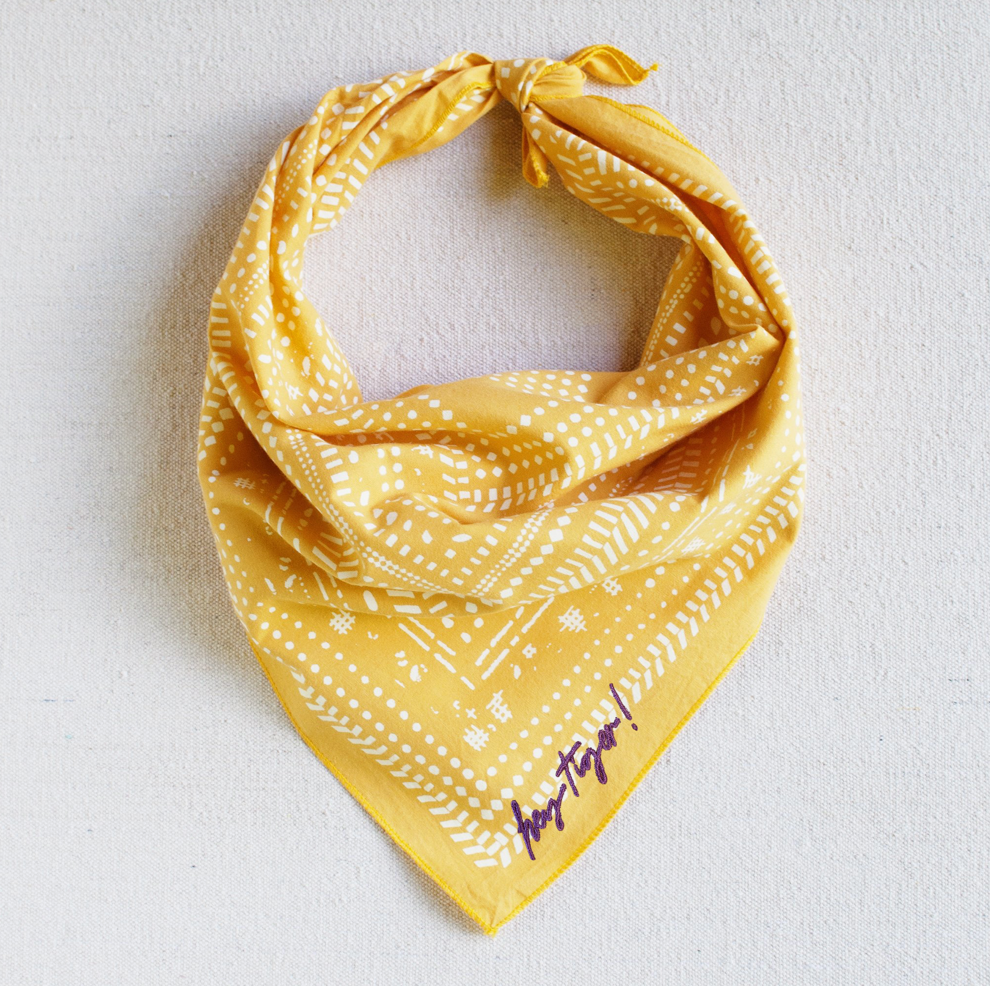 Golden Yellow Dot Dash Bandana