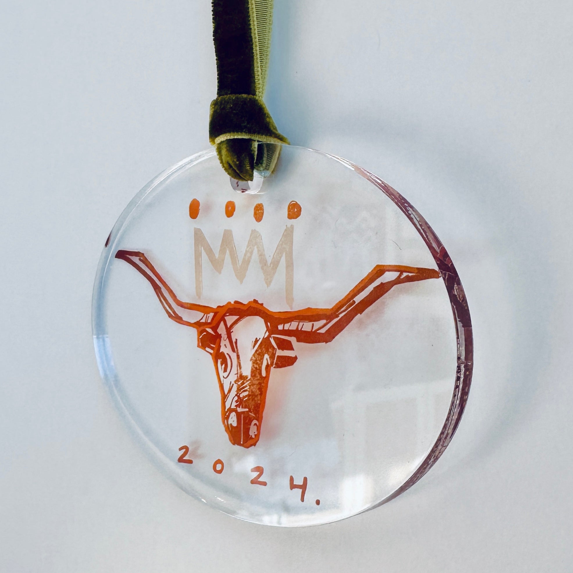 Limited Edition Burnt Orange and White Ornament