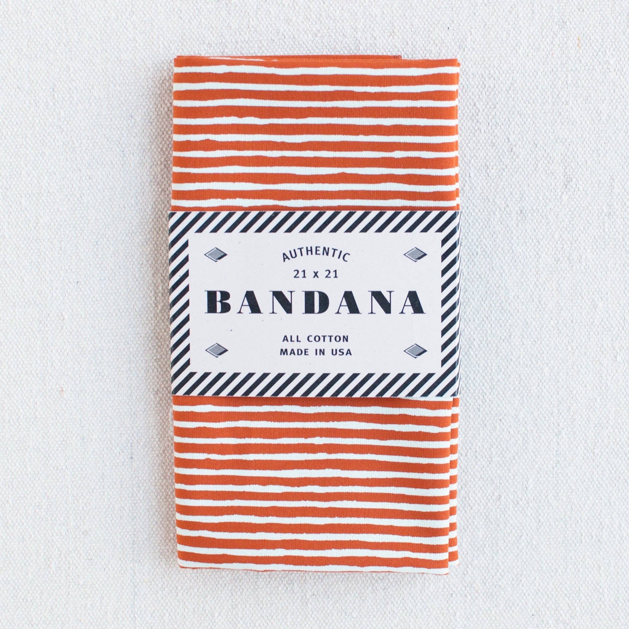 Striped Bandana- Marmalade Orange