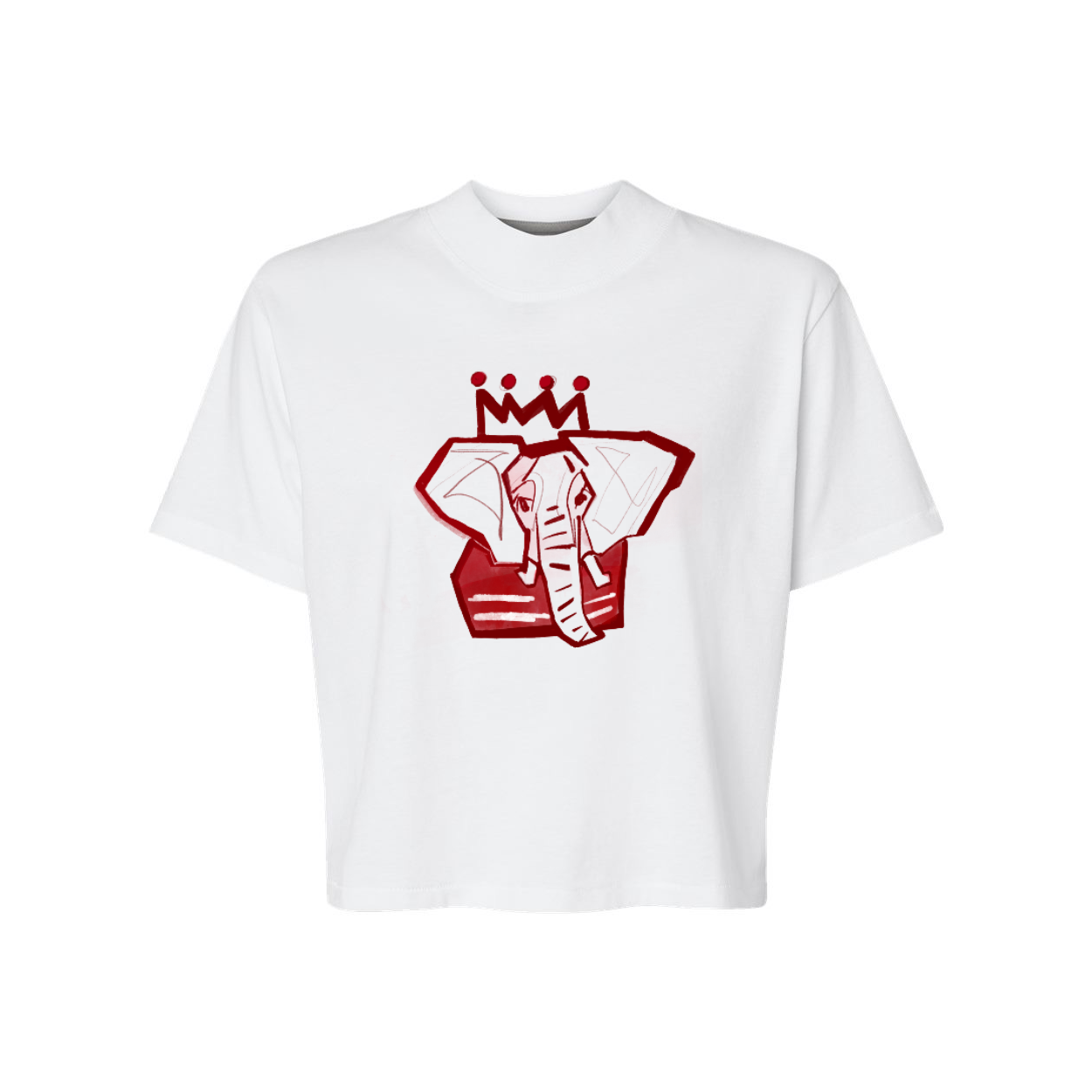 The Crimson x White Classic Crop