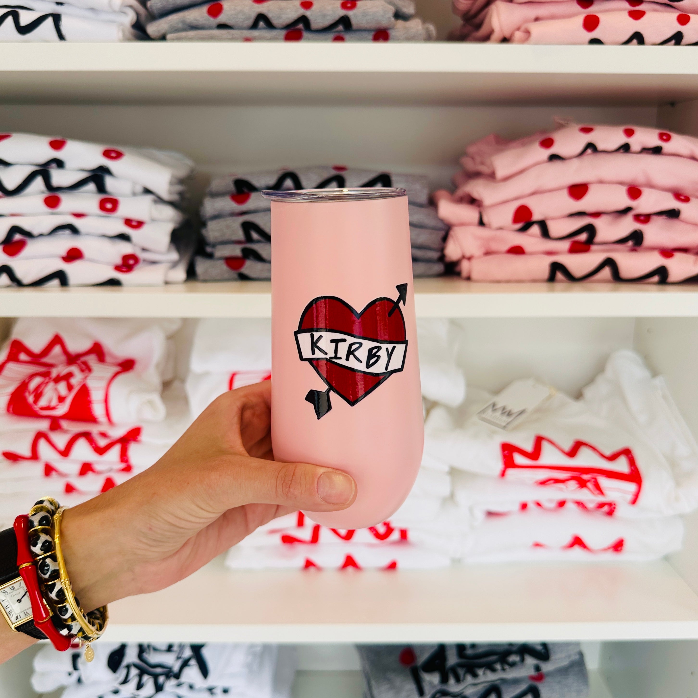 Red x Black Pink 12 oz. Kirby Champagne Tumbler