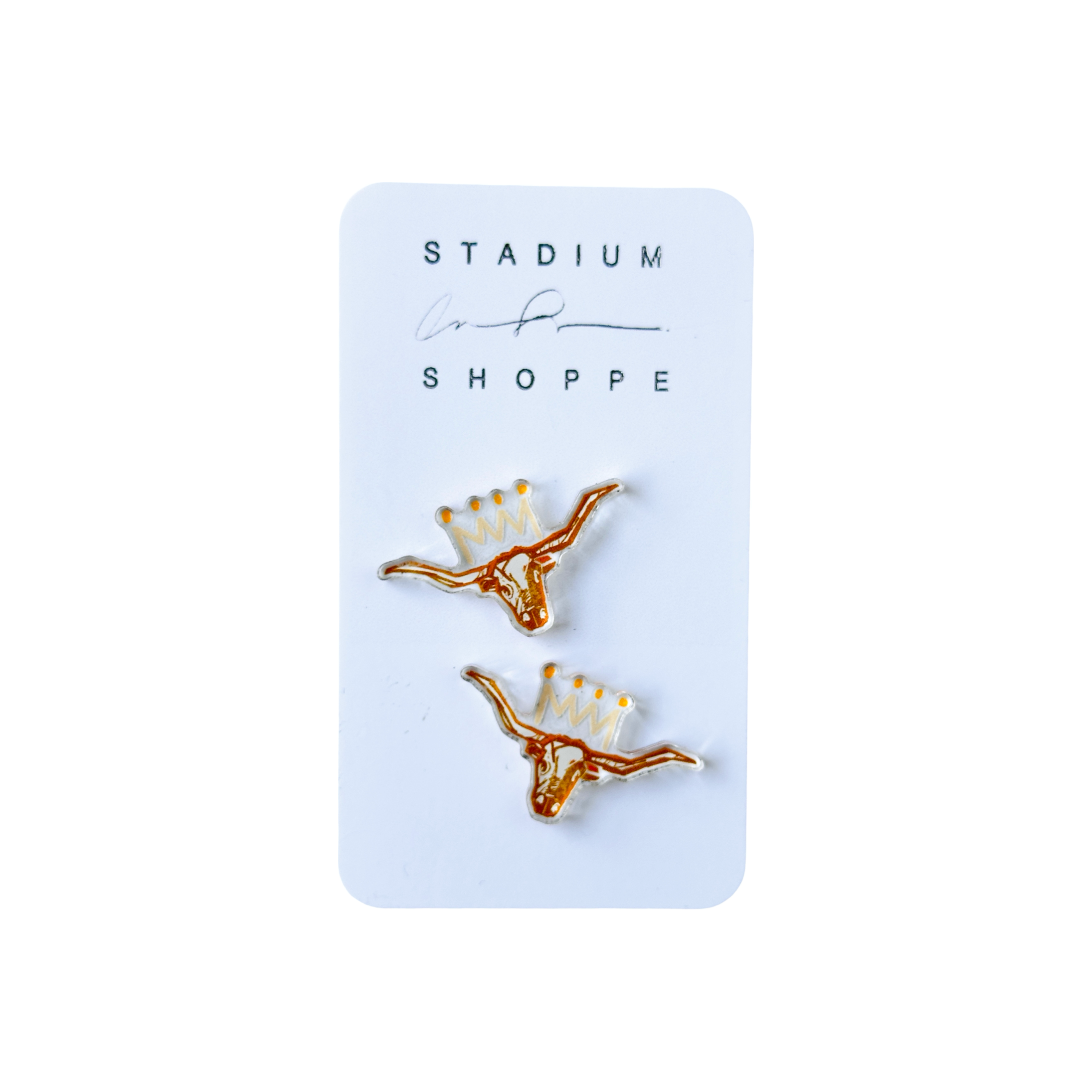 Burnt Orange x White Longhorn Gameday Earrings