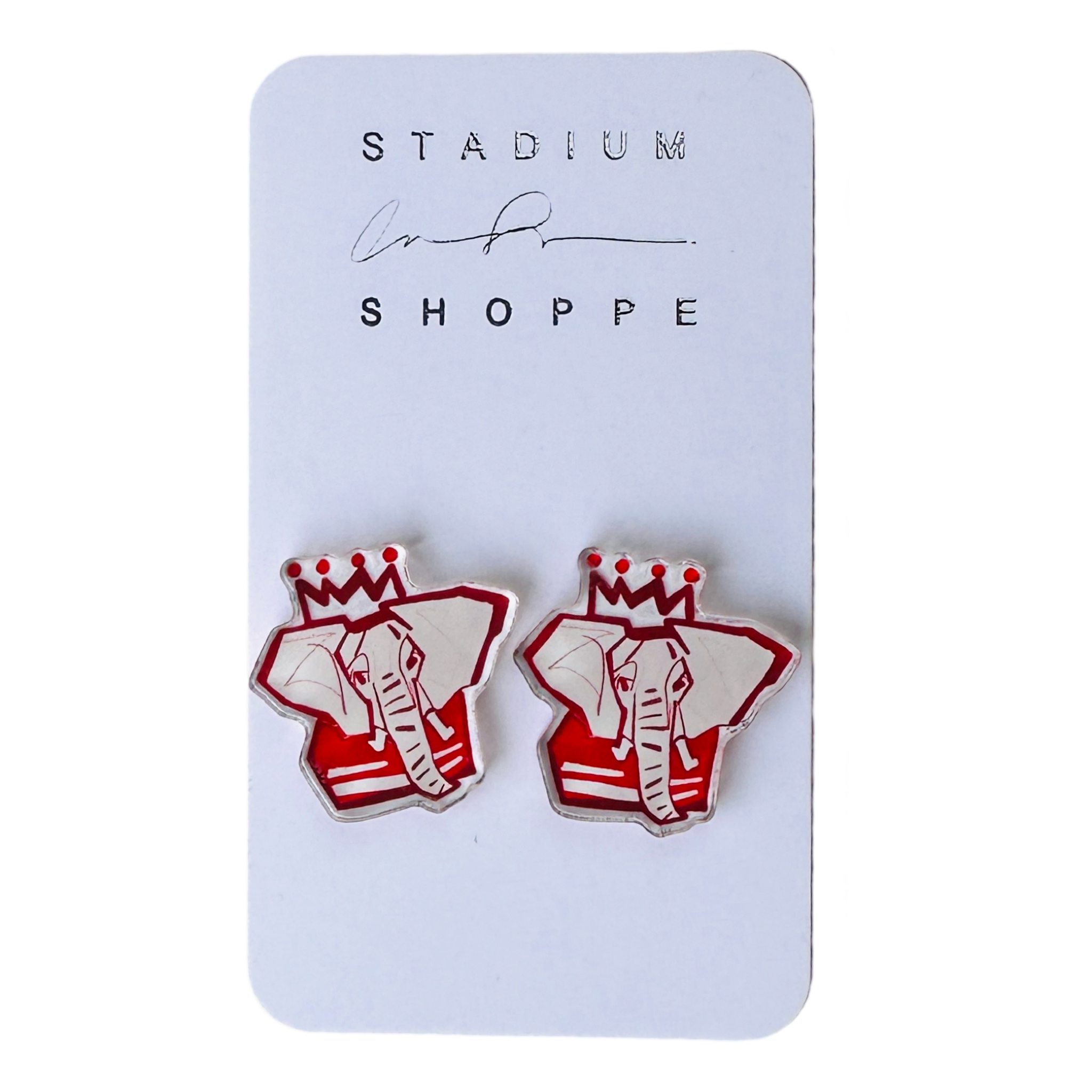 Crimson x White Elephant Gameday Earrings