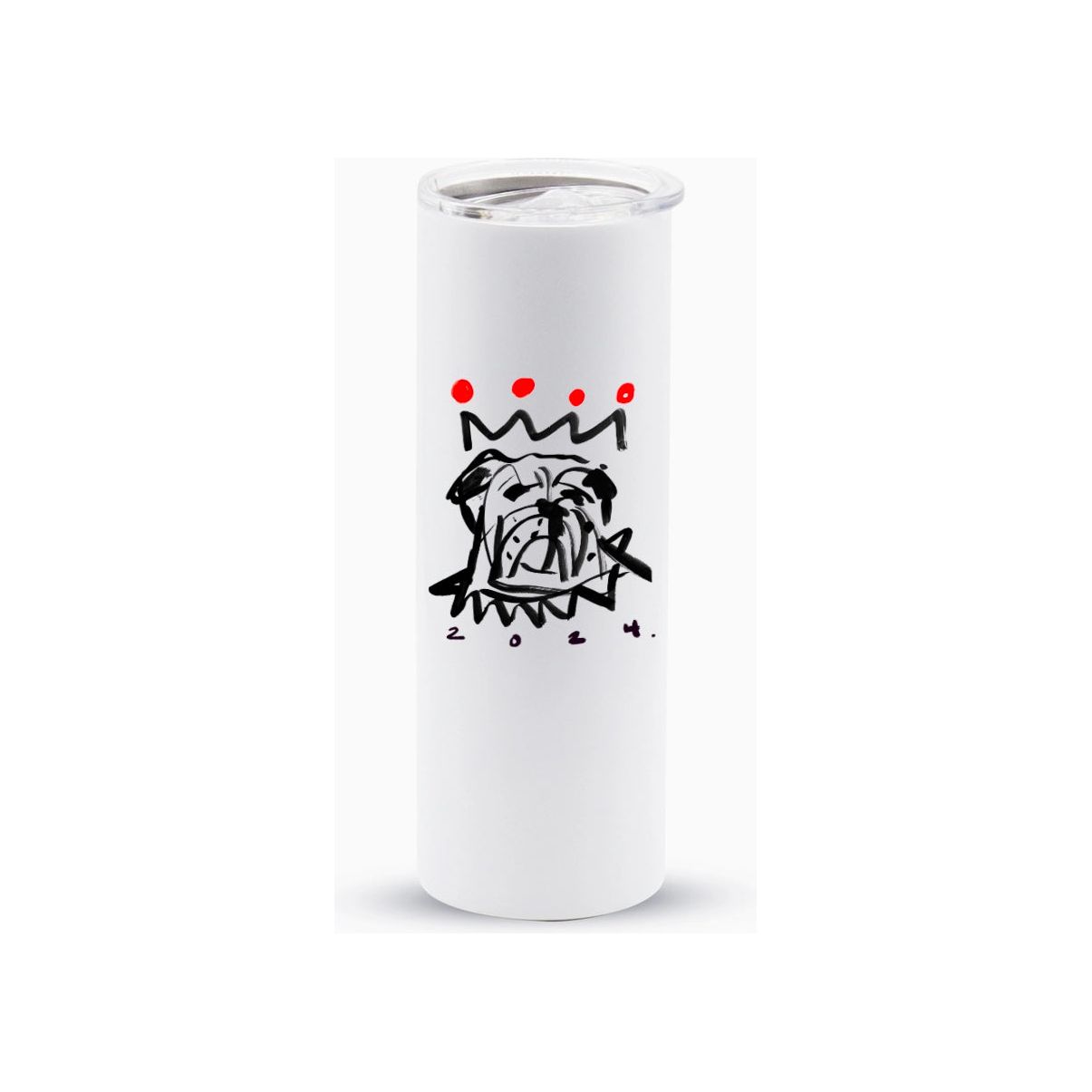 Red x Black Bulldog Skinny Travel Mug