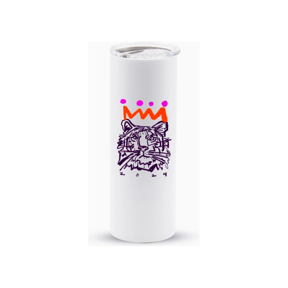 Orange x Purple Tiger Skinny Travel Mug