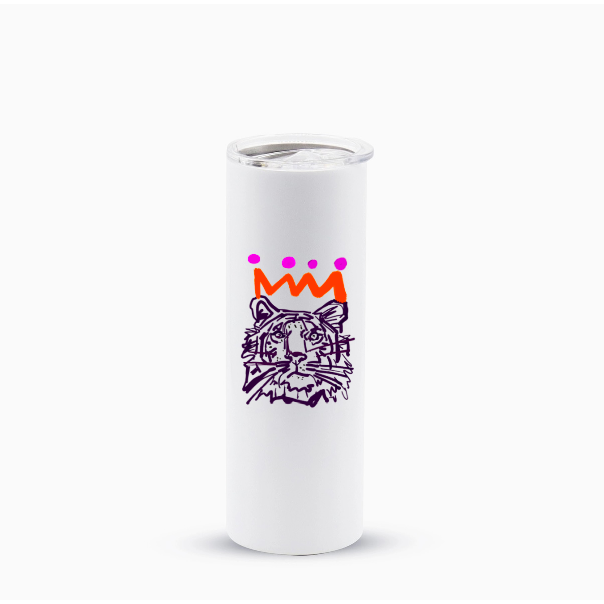 The Orange x Purple Tiger Skinny Travel Mug