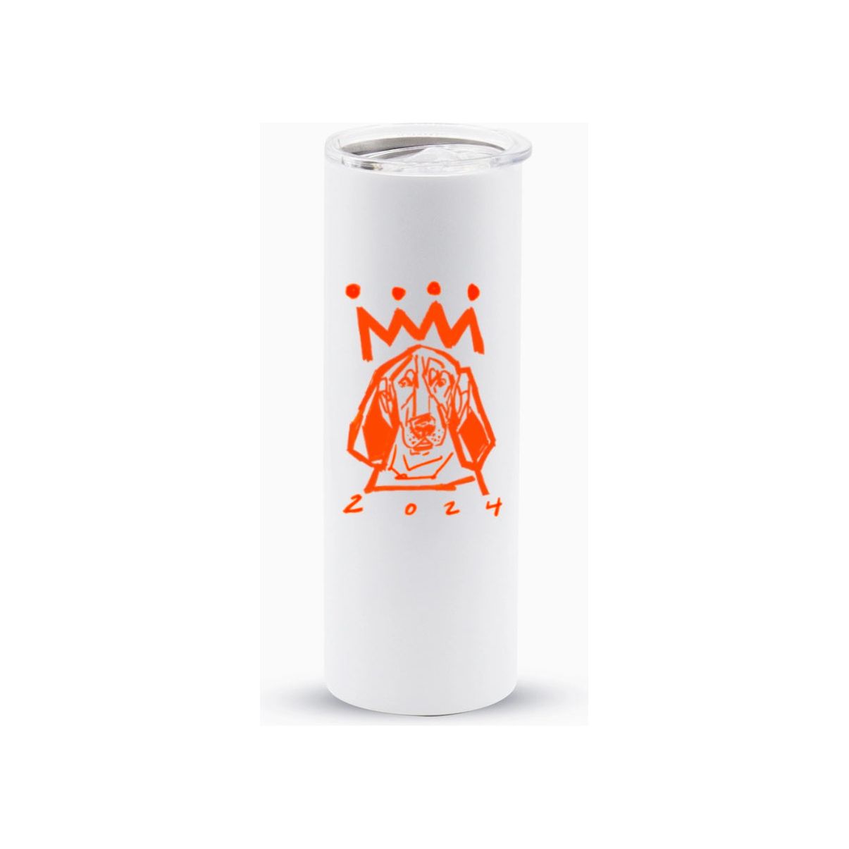 Orange x White Hound Skinny Travel Mug