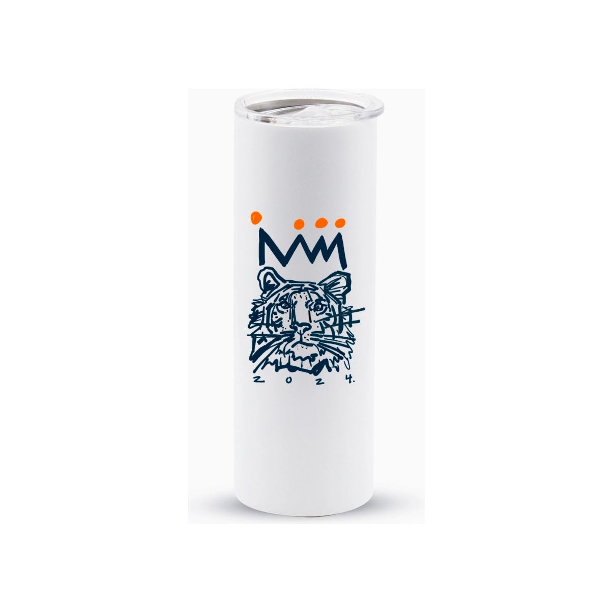 Navy x Orange Tiger Skinny Travel Mug