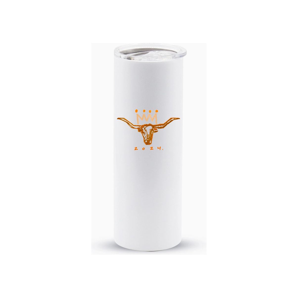 Burnt Orange x White Longhorn Skinny Travel Mug