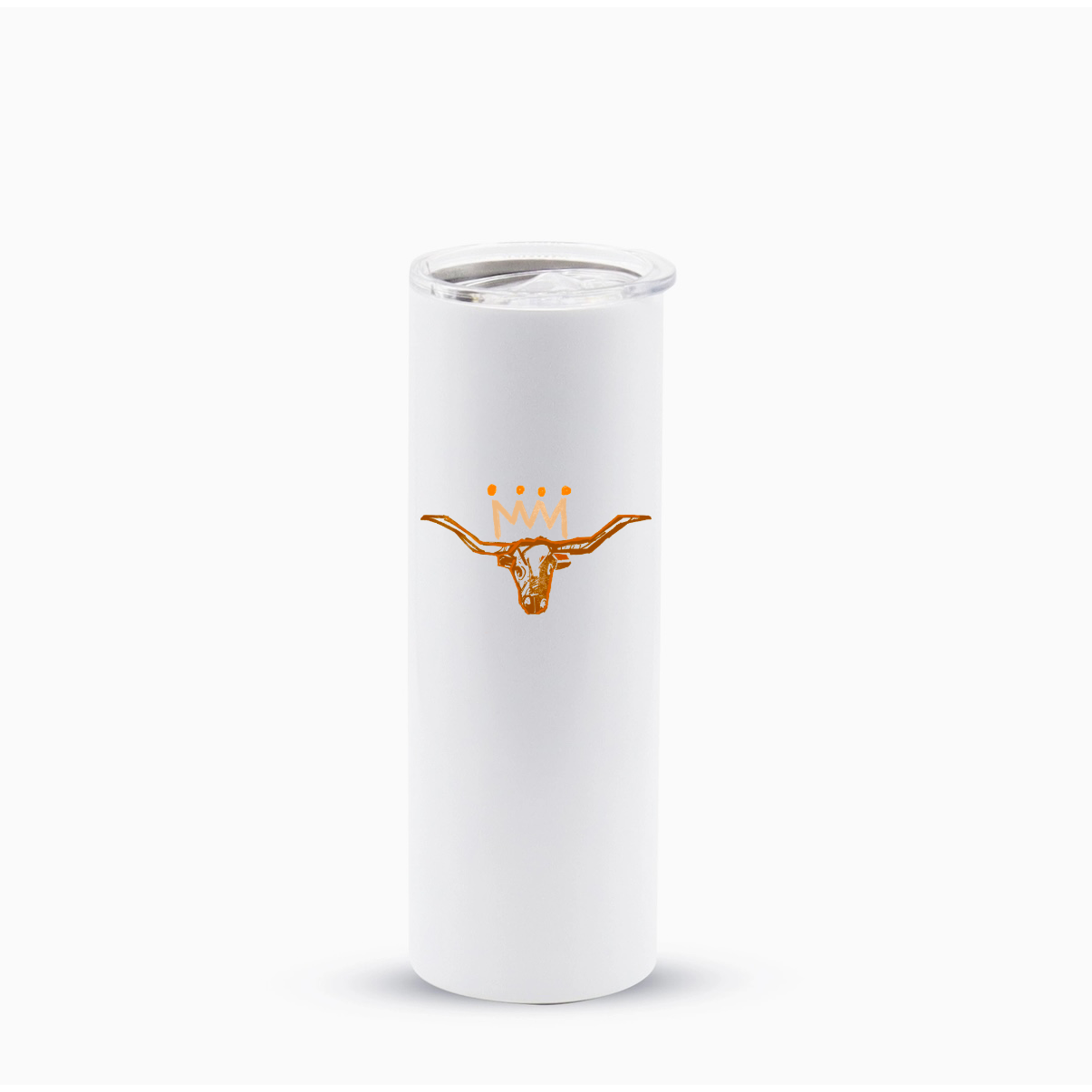 The Burnt Orange x White Longhorn Skinny Travel Mug