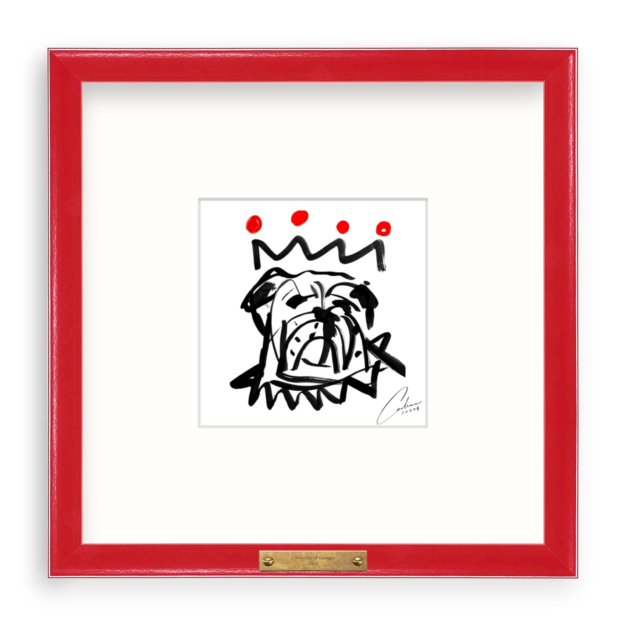 Red x Black Bulldog Fine Art Print