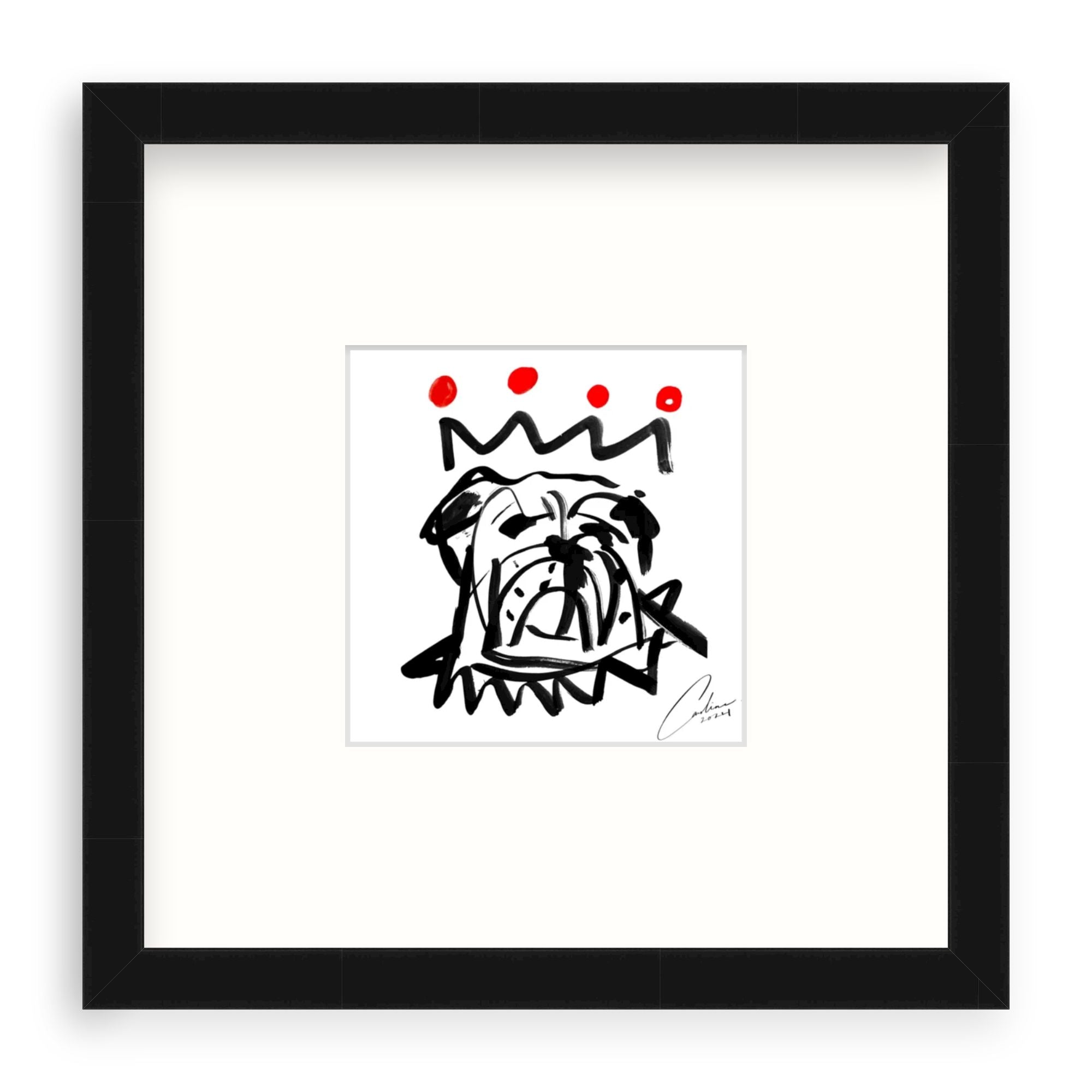 Red x Black Bulldog Fine Art Print