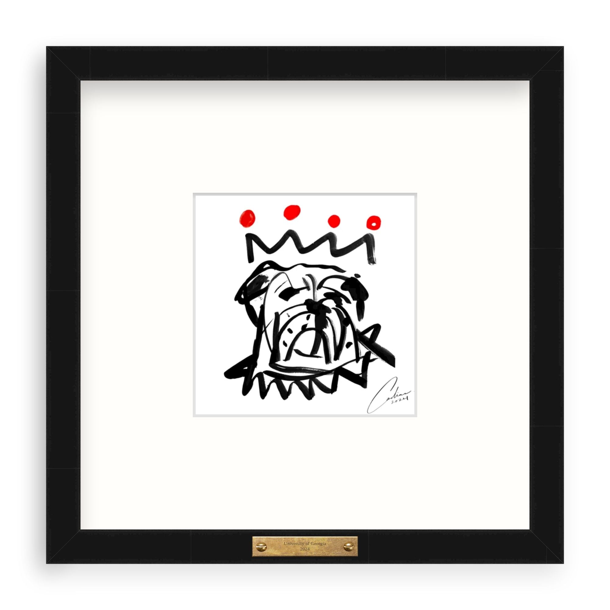 Red x Black Bulldog Fine Art Print