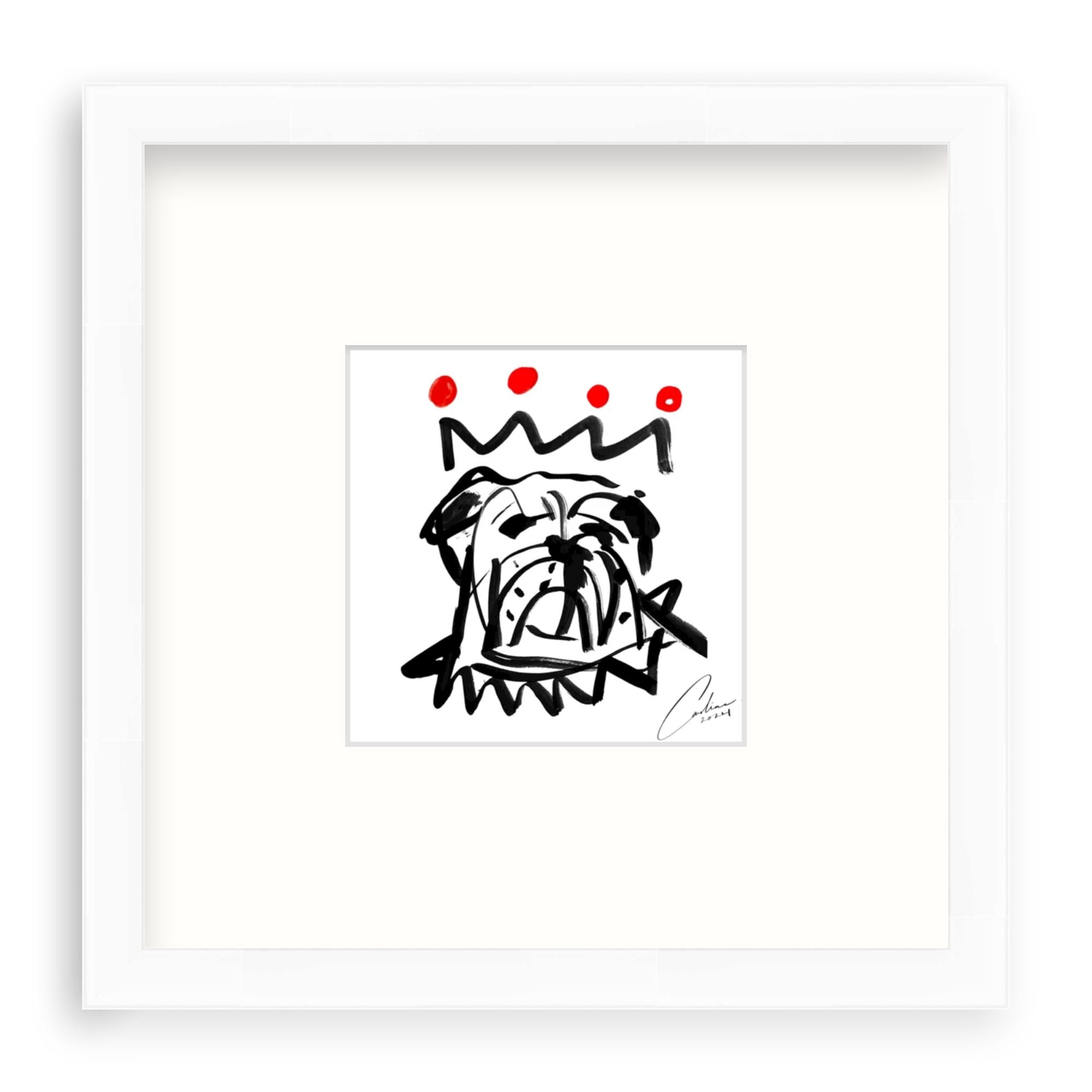 Red x Black Bulldog Fine Art Print