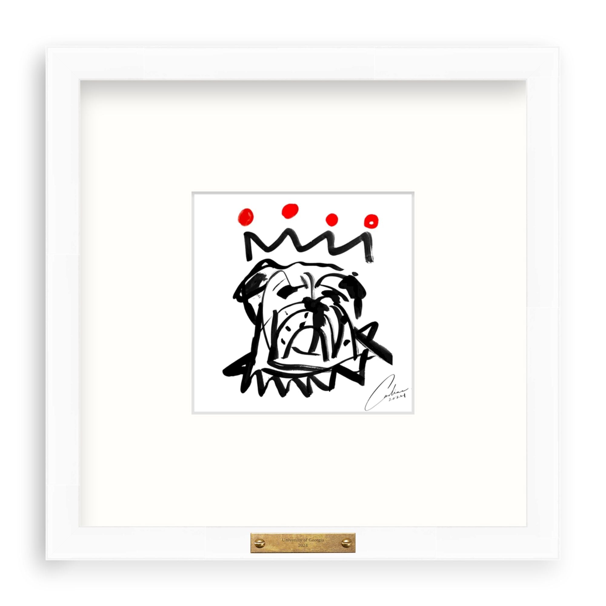 Red x Black Bulldog Fine Art Print