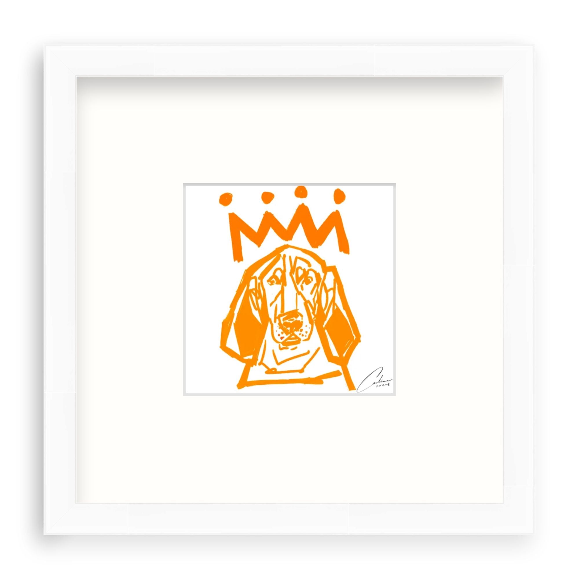 Orange x White Hound Fine Art Print