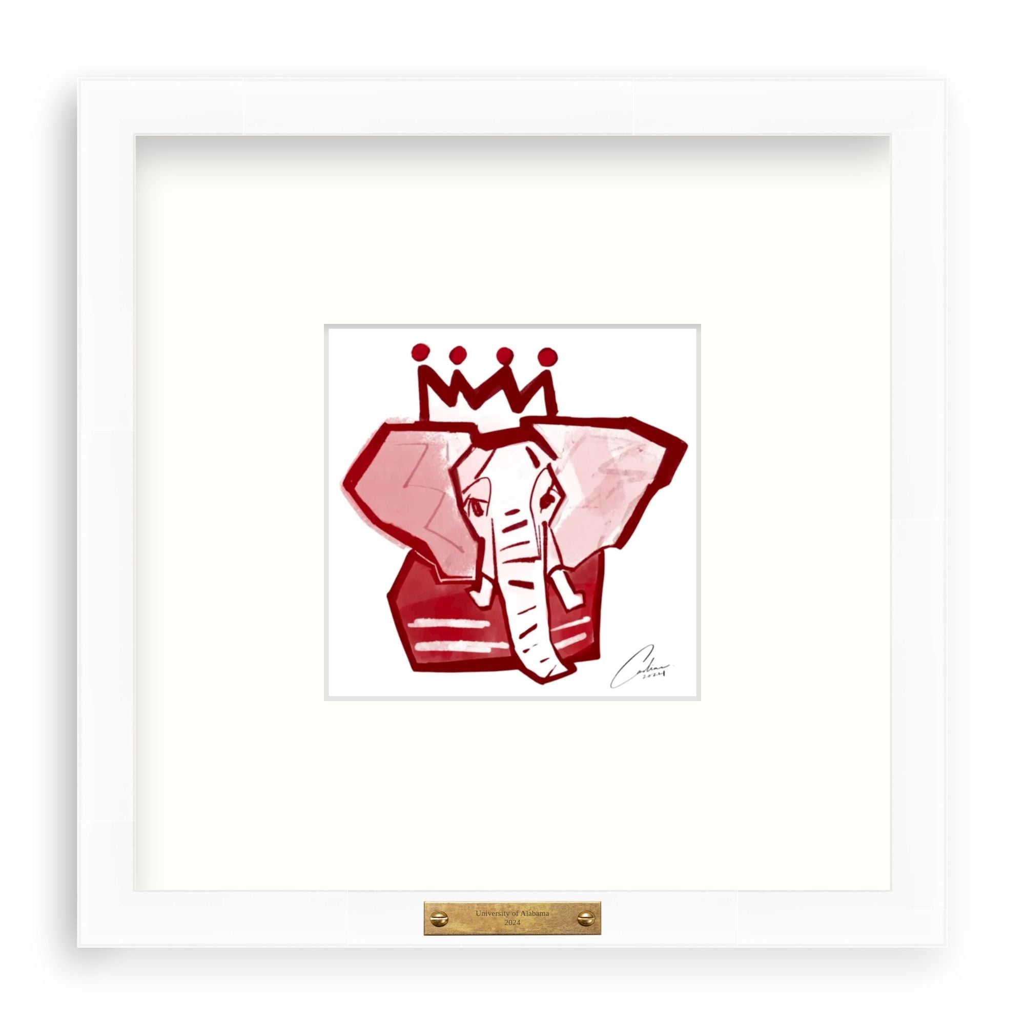 Crimson x White Elephant Fine Art Print