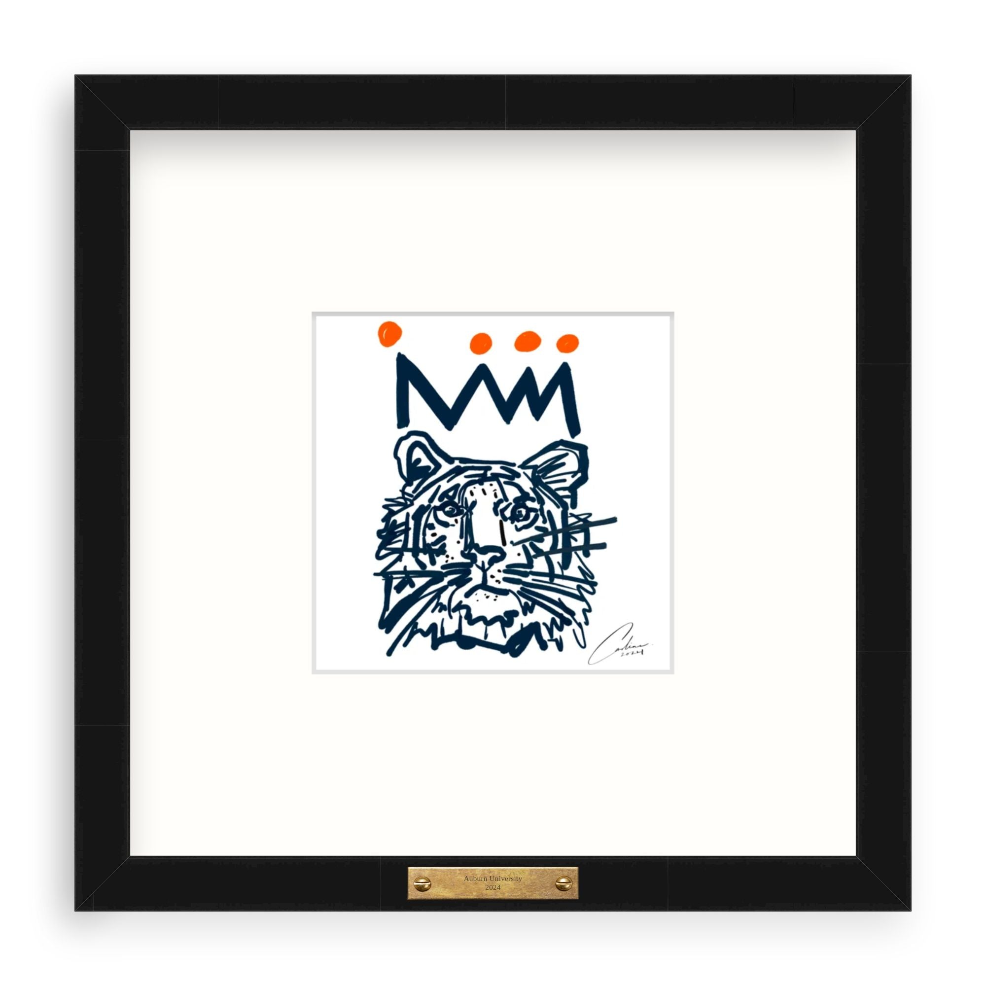 Navy x Orange Tiger Fine Art Print