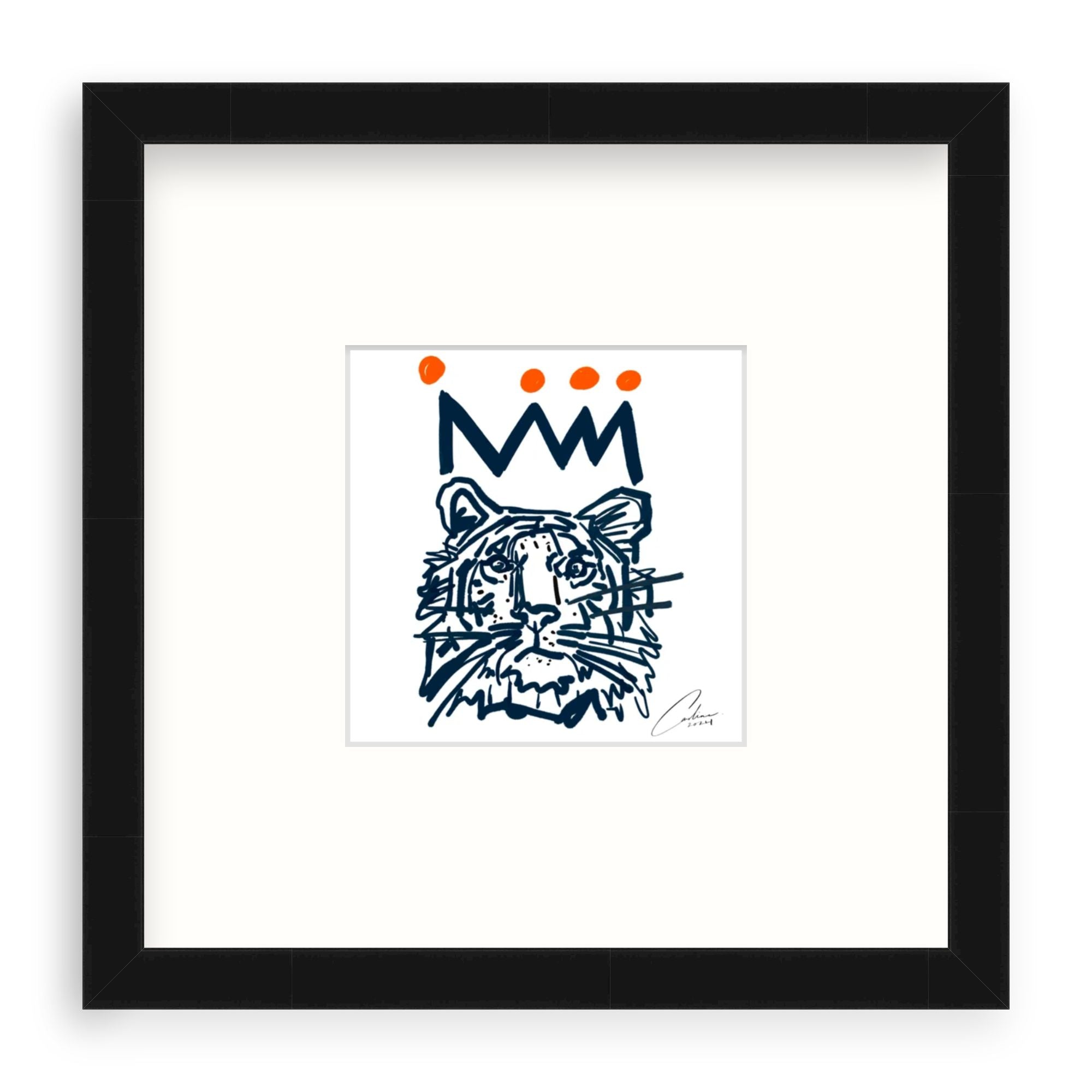 Navy x Orange Tiger Fine Art Print