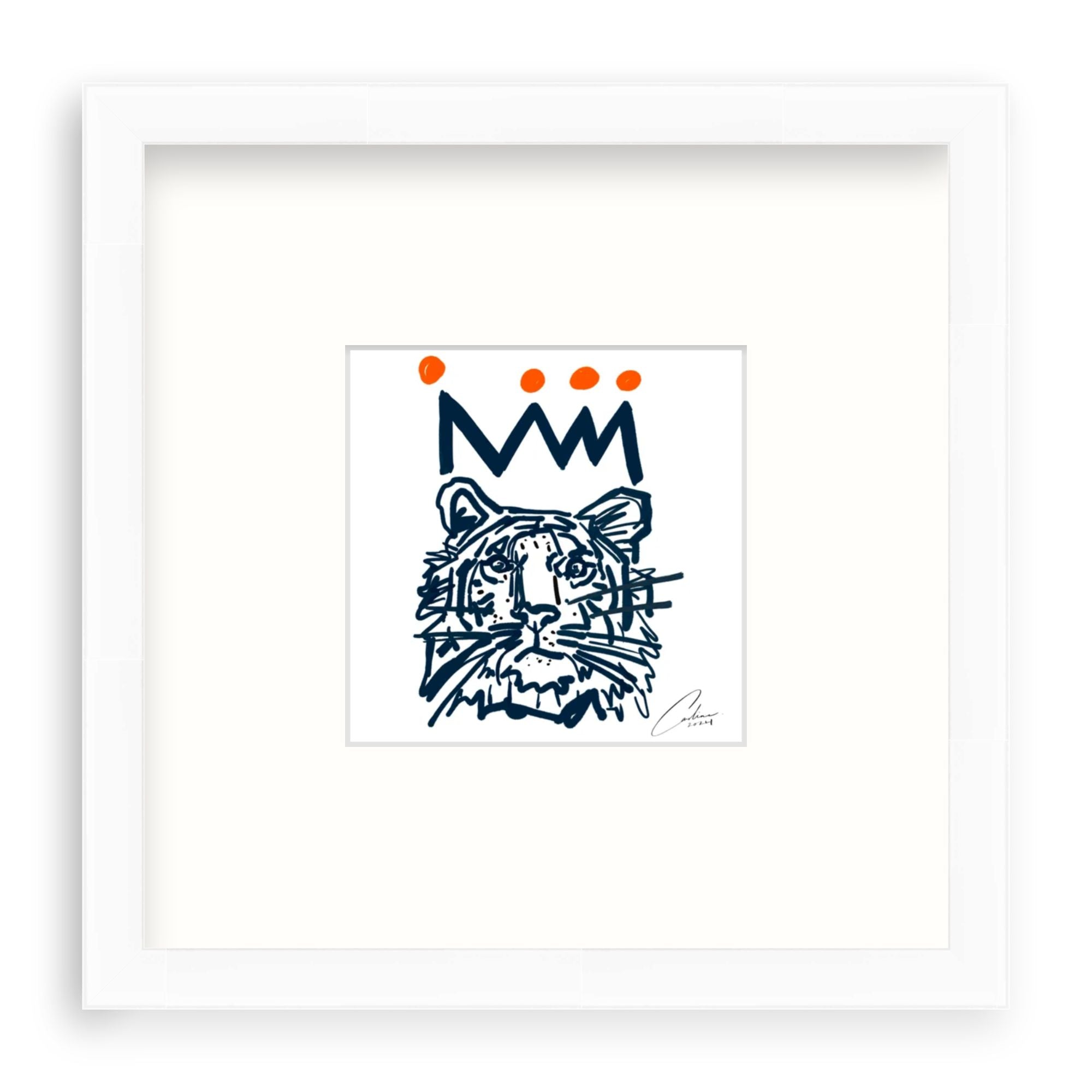 Navy x Orange Tiger Fine Art Print